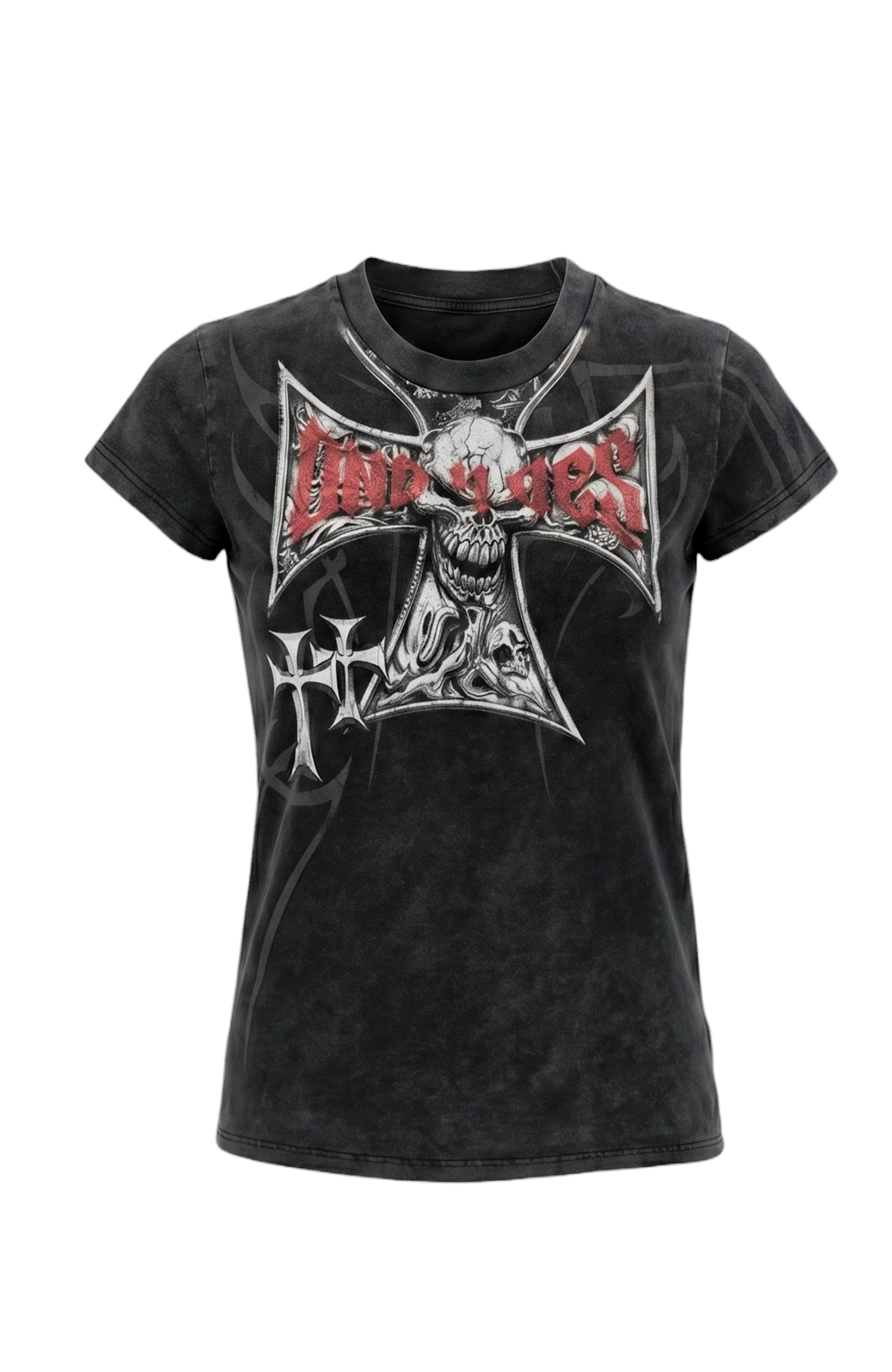 DND4DES Gothic Skull Cross Graphic T-Shirt, premium urban and streetwear designers apparel on PROJECTISR.com, DND4DES