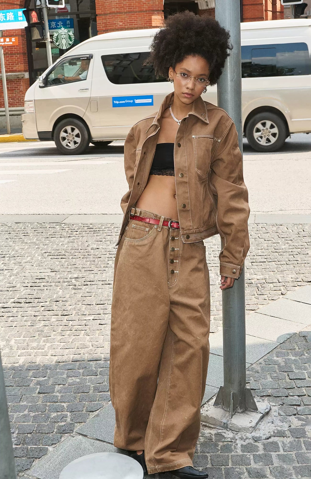 STEEPC Washed Canvas Stitched Utility Jacket