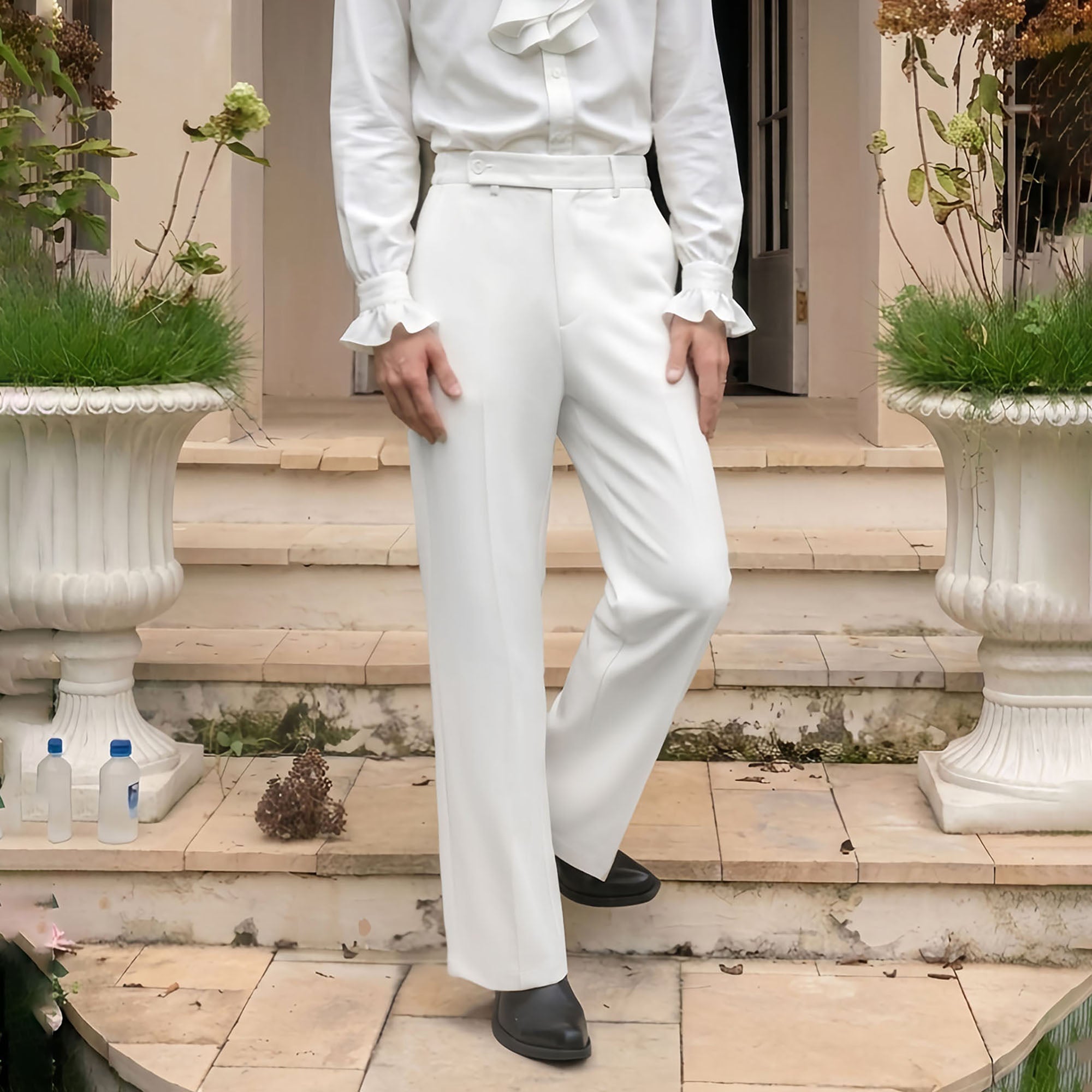 SHANG JIE Slim Straight Suit Pants