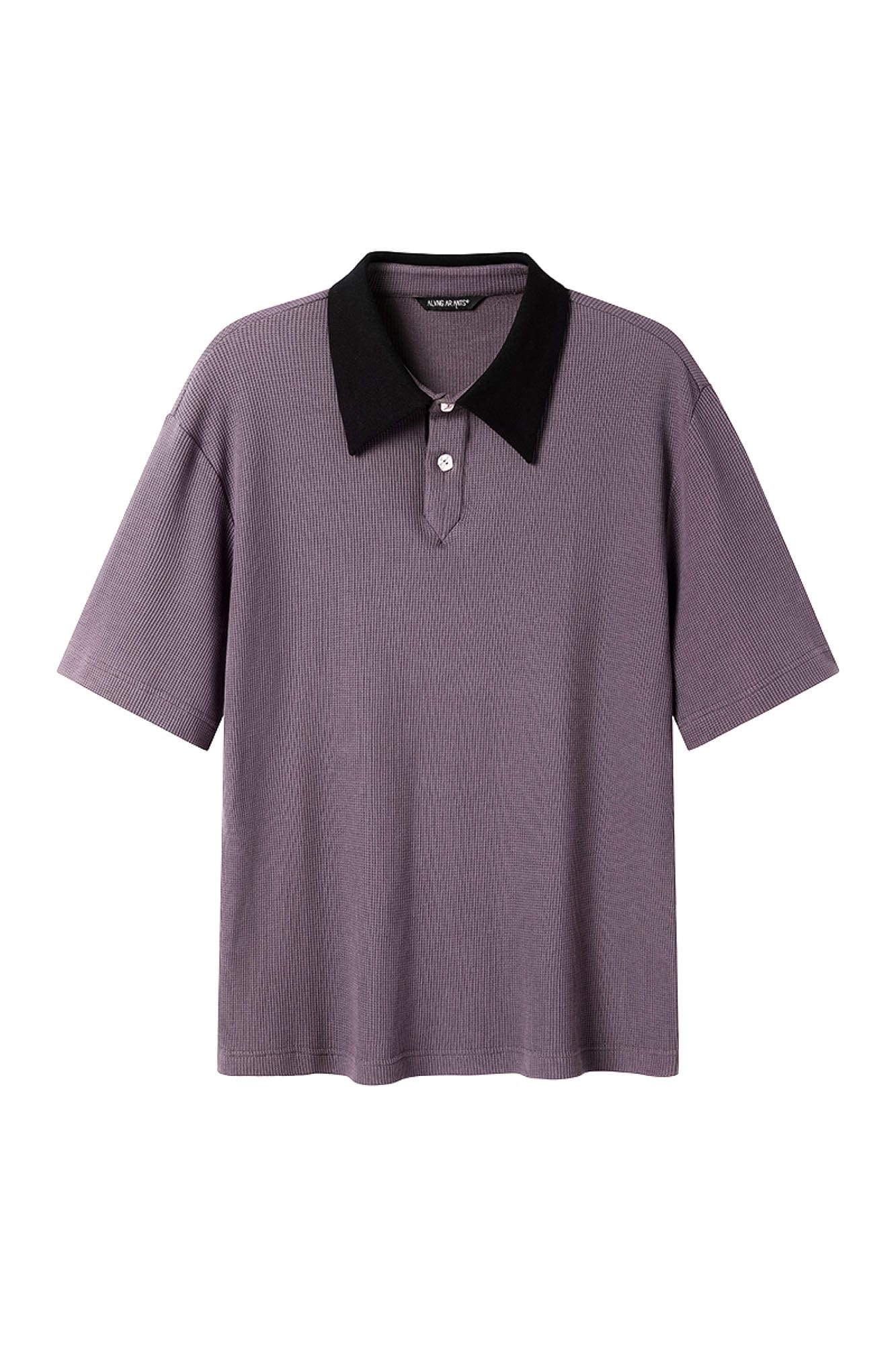 ALVNG AR ANTS Contrast Collar Waffle Knit Polo Shirt, premium urban and streetwear designers apparel on PROJECTISR.com, ALVNG AR ANTS