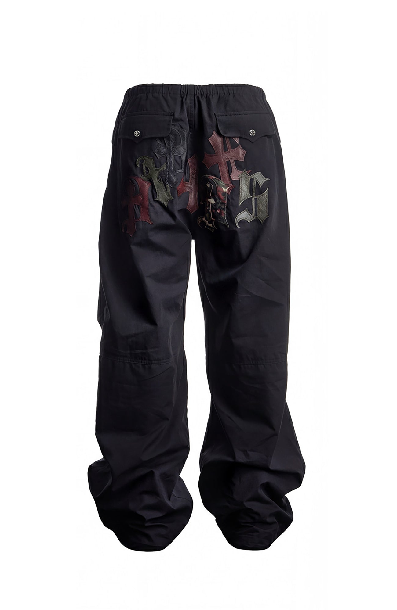DND4DES Gothic Cross Patch Parachute Pants