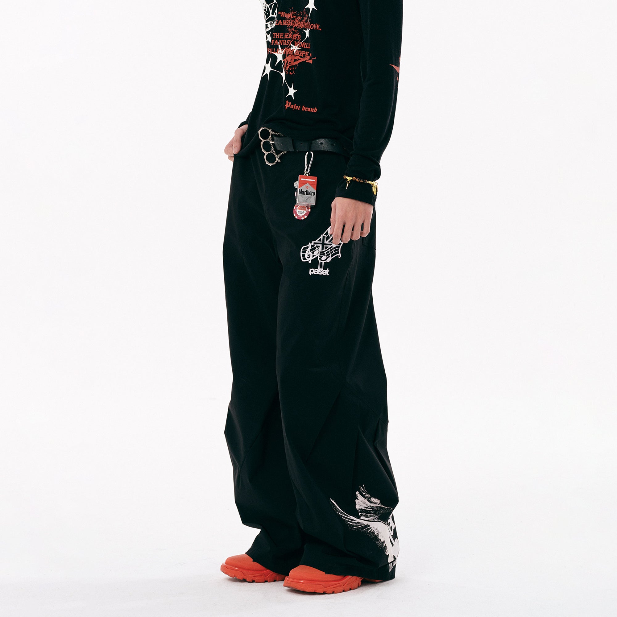 PASET Gothic Graphic Curved-Leg Pants