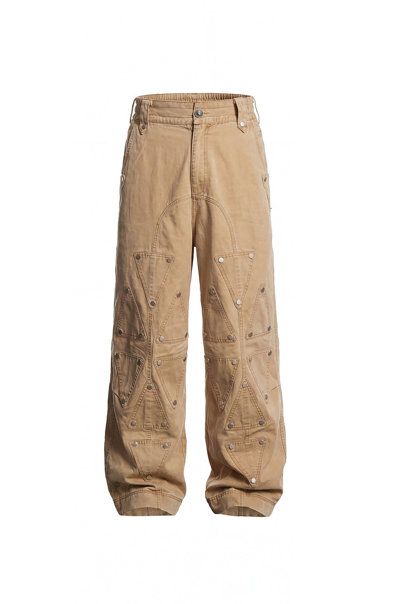 DND4DES Geometric Panel Studded Wide-Leg Pants