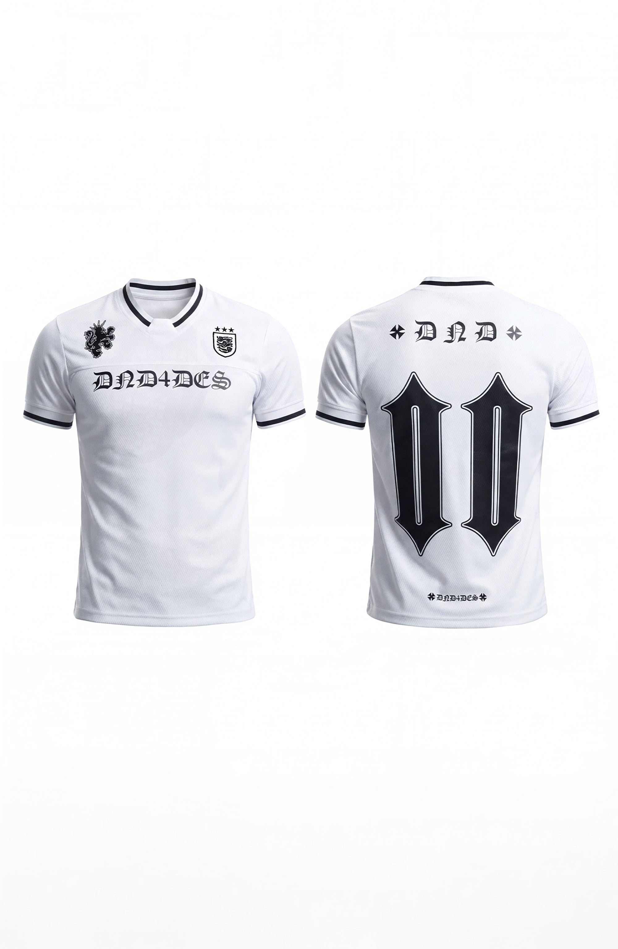 DND4DES Gothic Letter V-Neck Jersey T-Shirt, premium urban and streetwear designers apparel on PROJECTISR.com, DND4DES