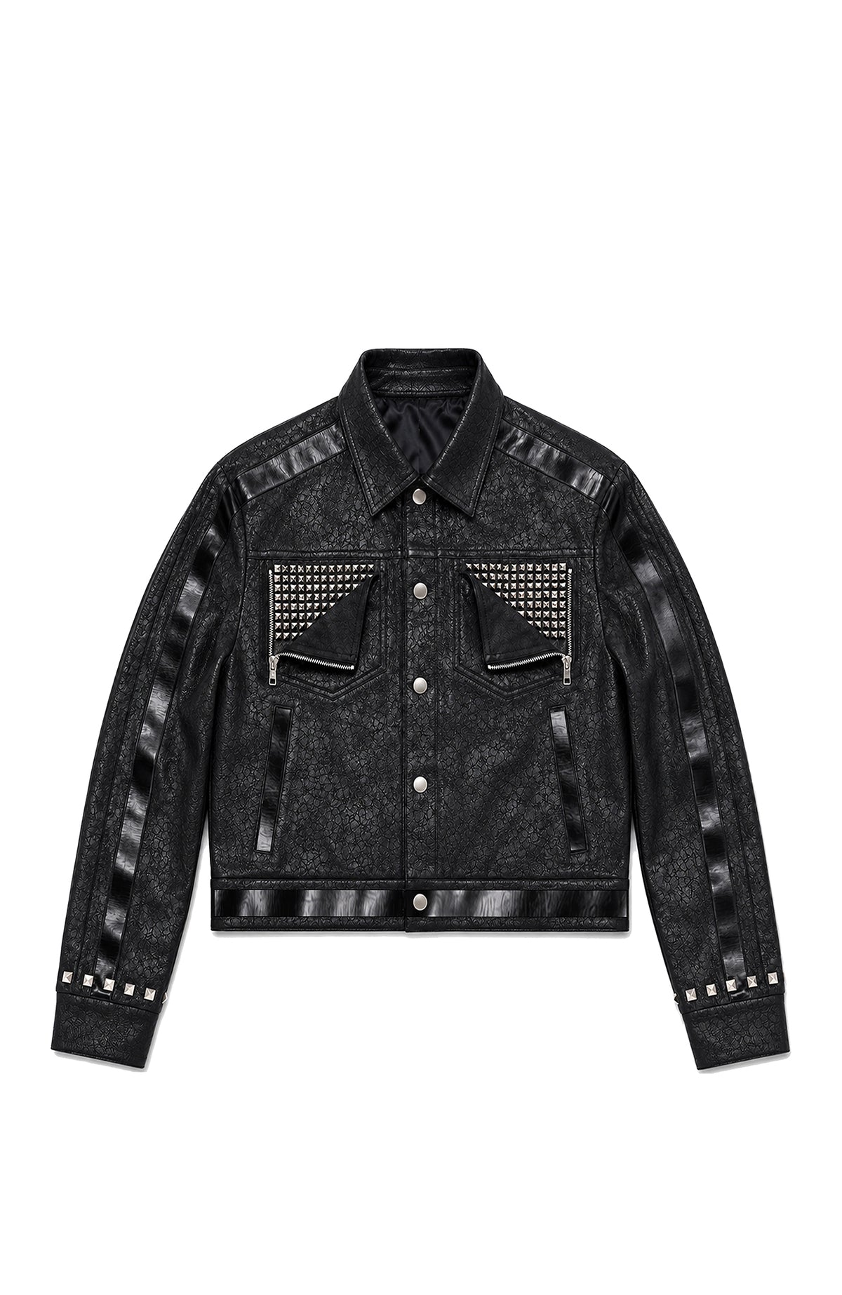 PAIKI Studded Zip-Up Biker Jacket