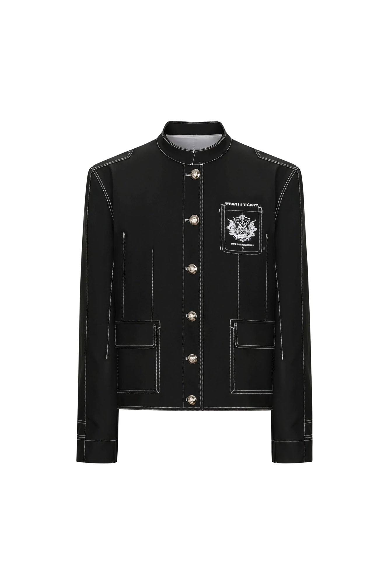 TIWILLTANG Stitched Badge-Embroidered Jacket