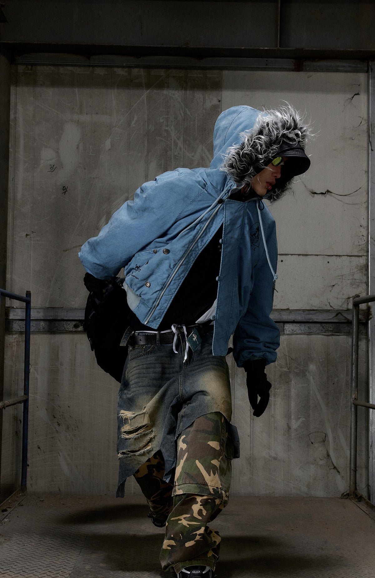 KLICK CLAK Washed Bomber Jacket