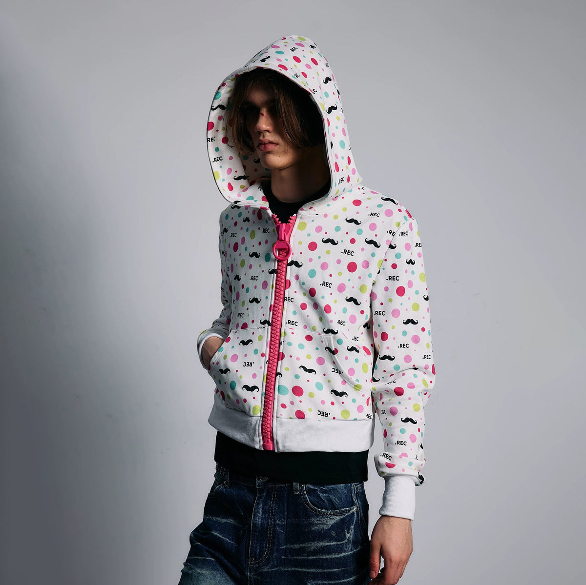PAIKI Full-Print Zip-Up Hoodie