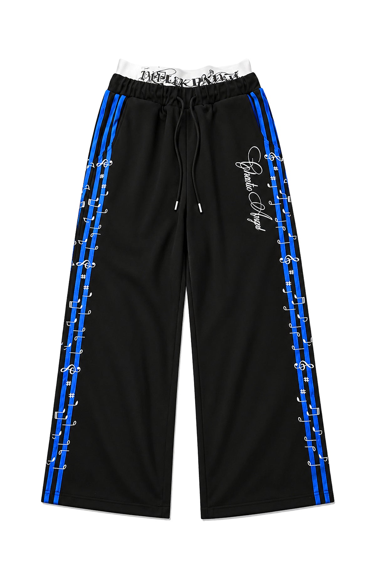 PAIKI Striped Double-Waistband Straight-Leg Sweatpants