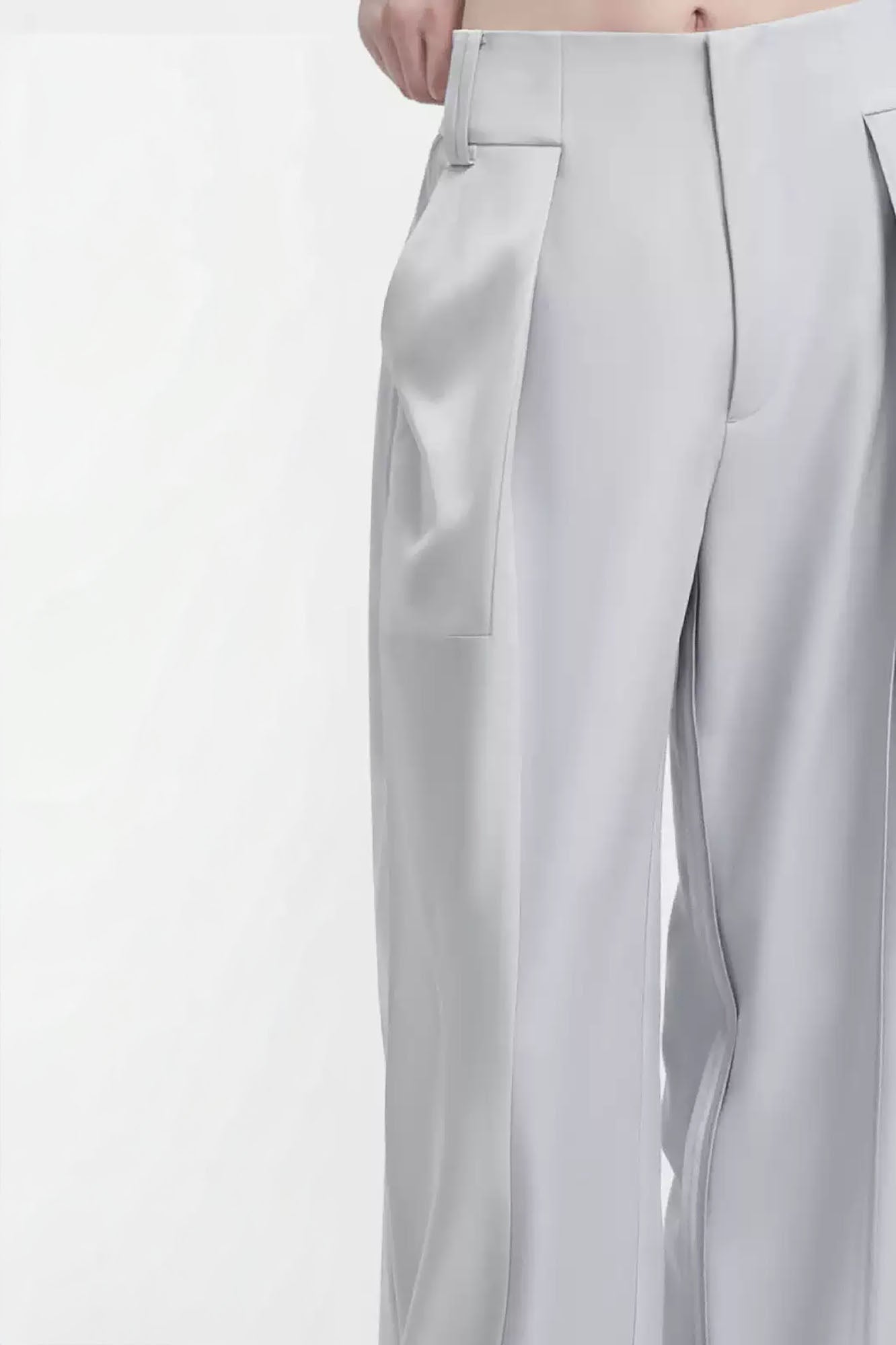 TIWILLTANG Satin Panel Straight-Leg Pants