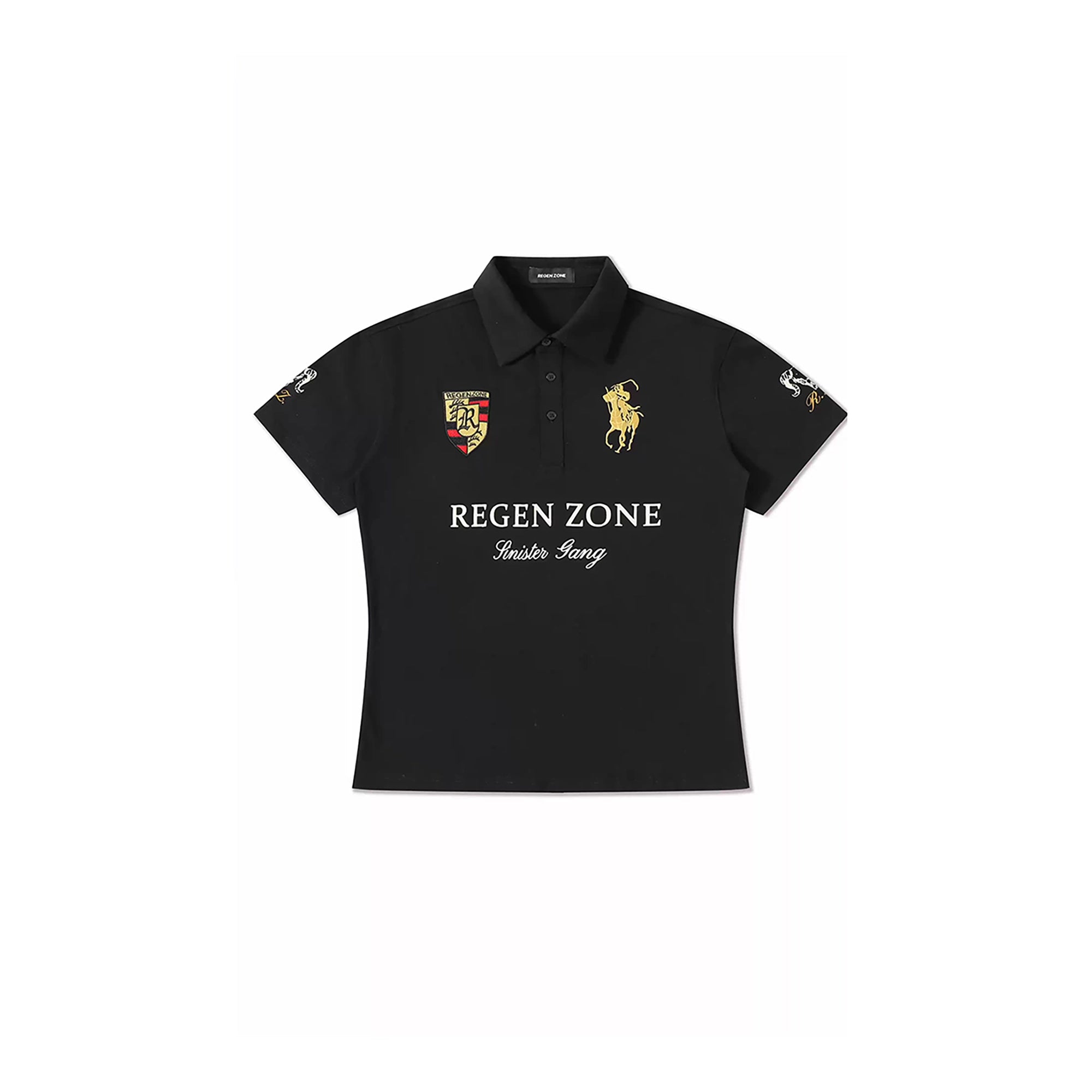 REGEN ZONE Retro Embroidered Fitted Polo