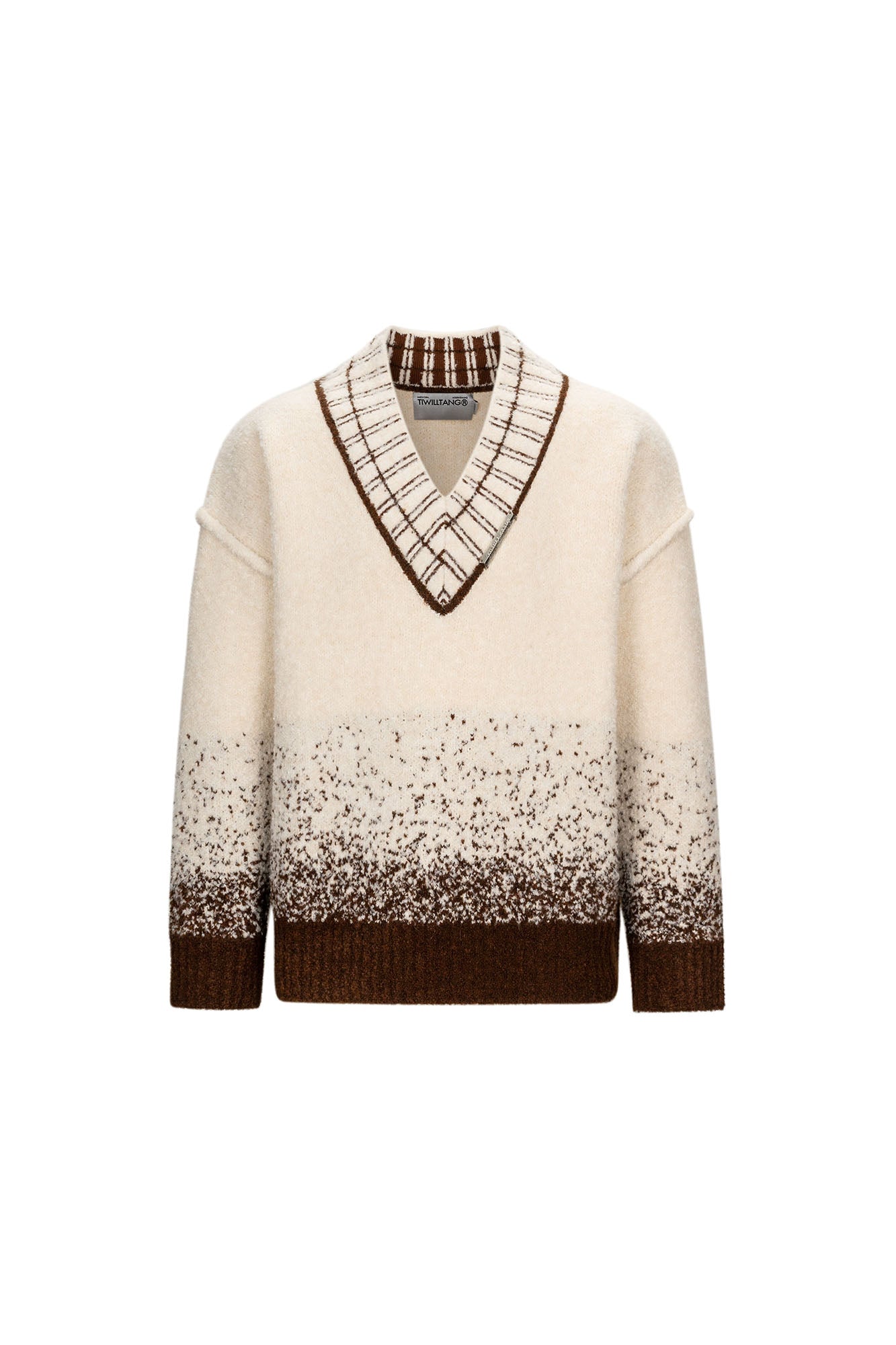 TIWILLTANG Gradient Wool V-Neck Sweater