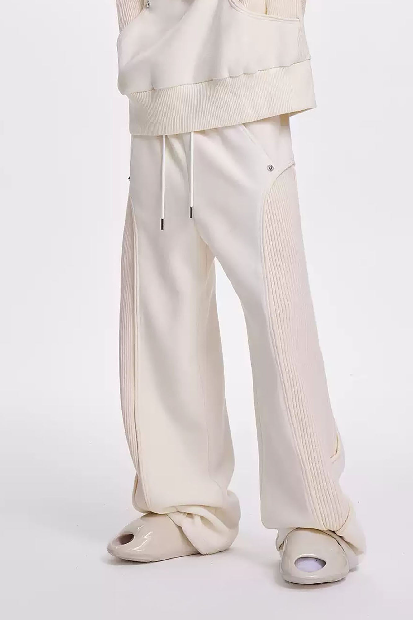 TIWILLTANG Ribbed Contrast Panel Oversized Sweatpants