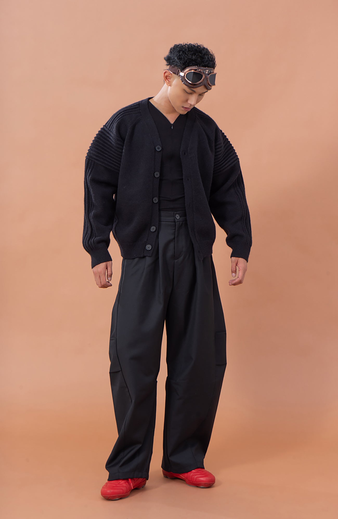 CLP Essential Pleat Curved-Leg Trousers, premium urban and streetwear designers apparel on PROJECTISR.com, CLP