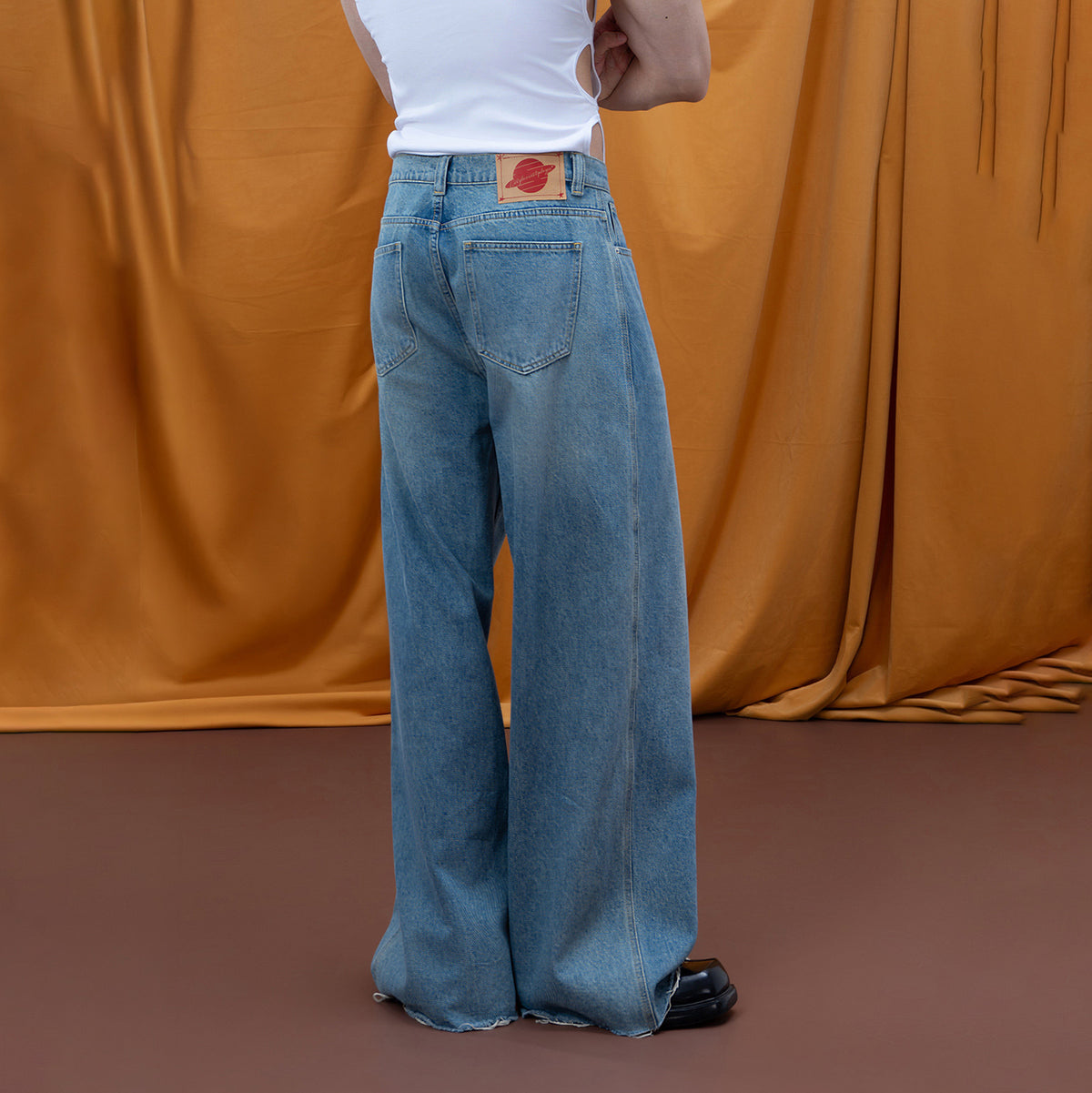 CLP Retro Distressed Frayed Wide-Leg Jeans, premium urban and streetwear designers apparel on PROJECTISR.com, CLP