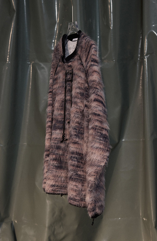 RECOVER ZONE Striped Mohair Drawstring Sweater