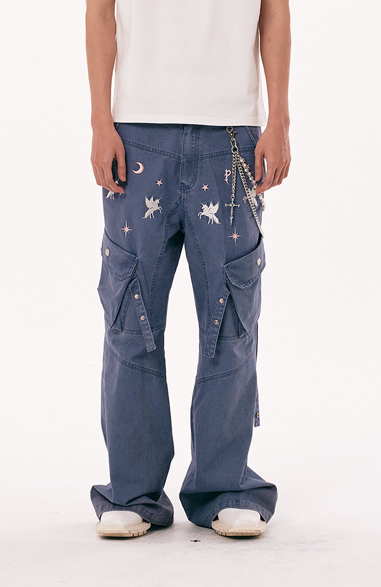PASET Unicorn Embroidered Cargo Pants