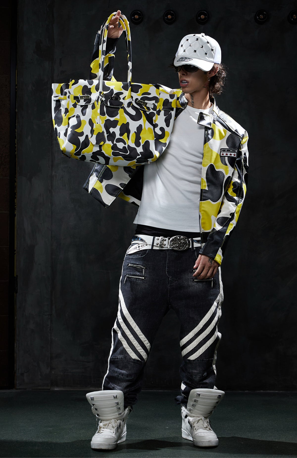 DND4DES Camo Star Full-Print Zip-Up Jacket