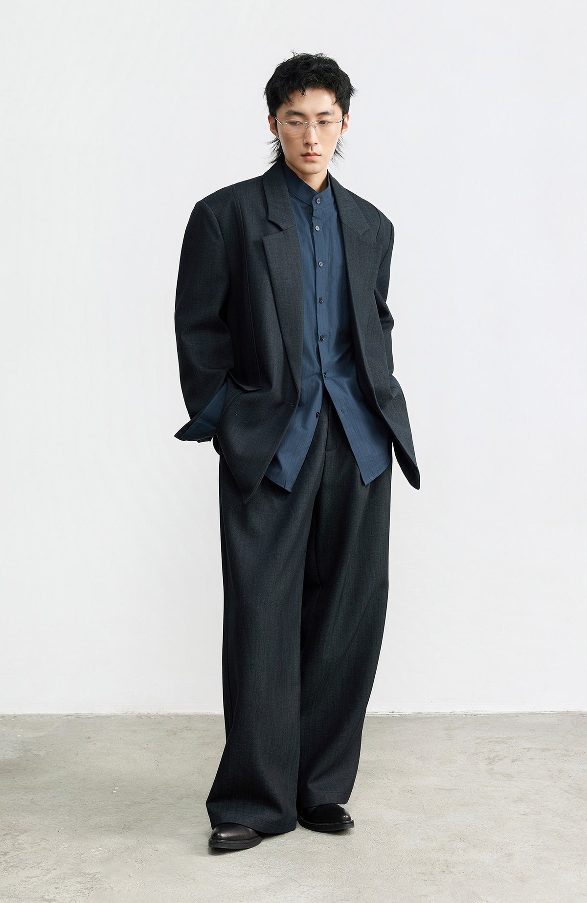 SAMMOKONPA Retro Double-Pleat Wide-Leg Trousers