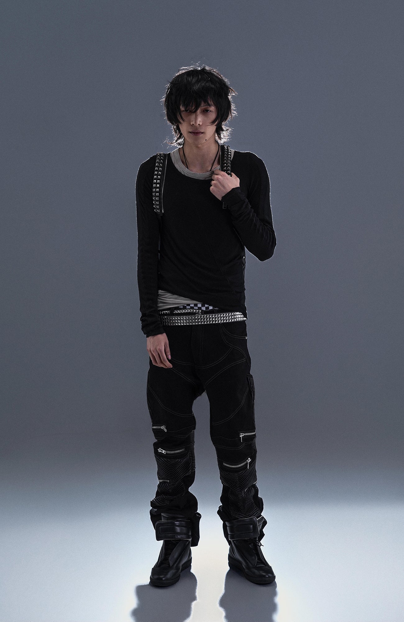 PCCVISION Multi-Zip Stitched Slim Pants