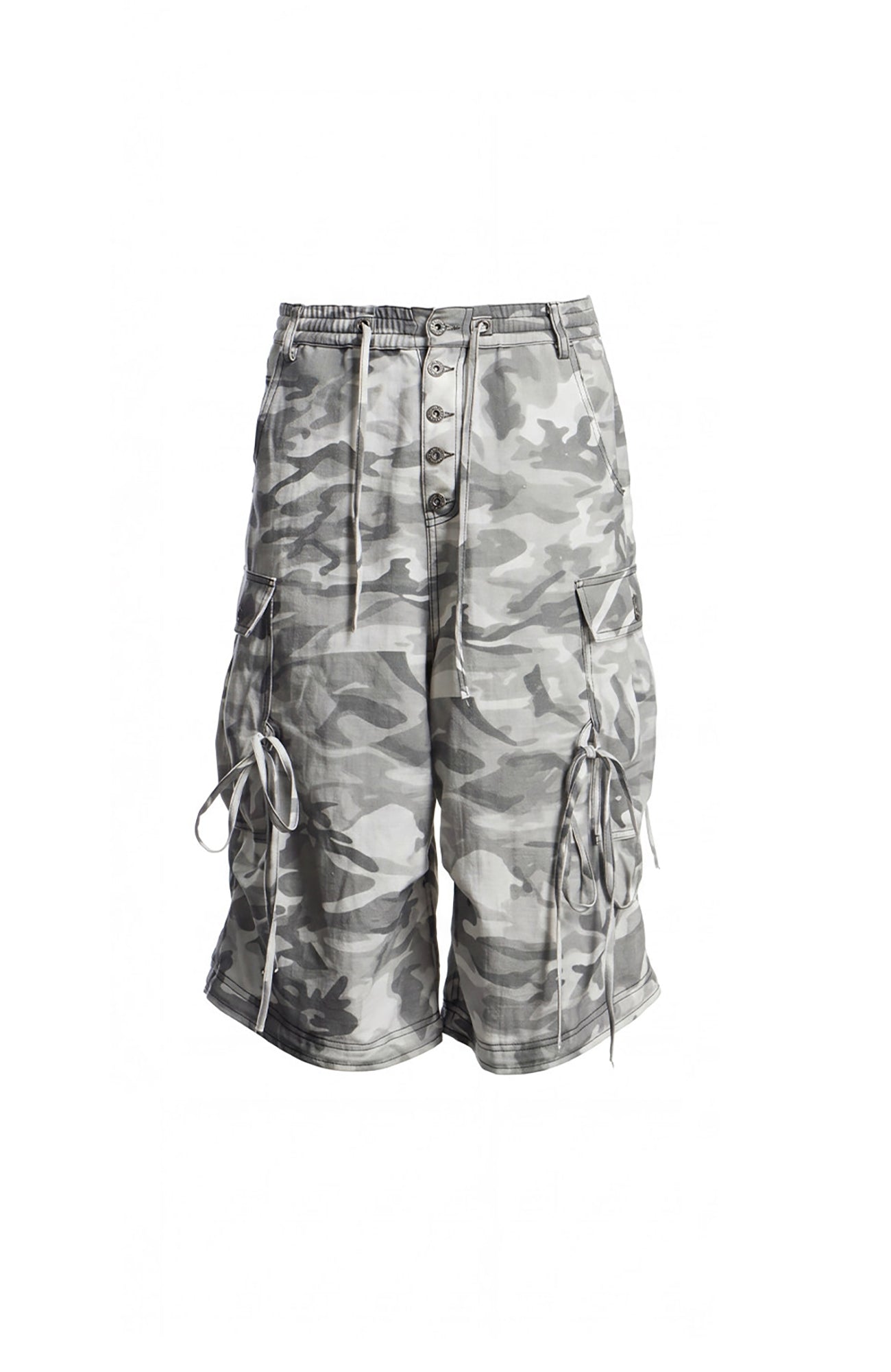 DND4DES Drawstring Camo Cargo Wide-Leg Shorts