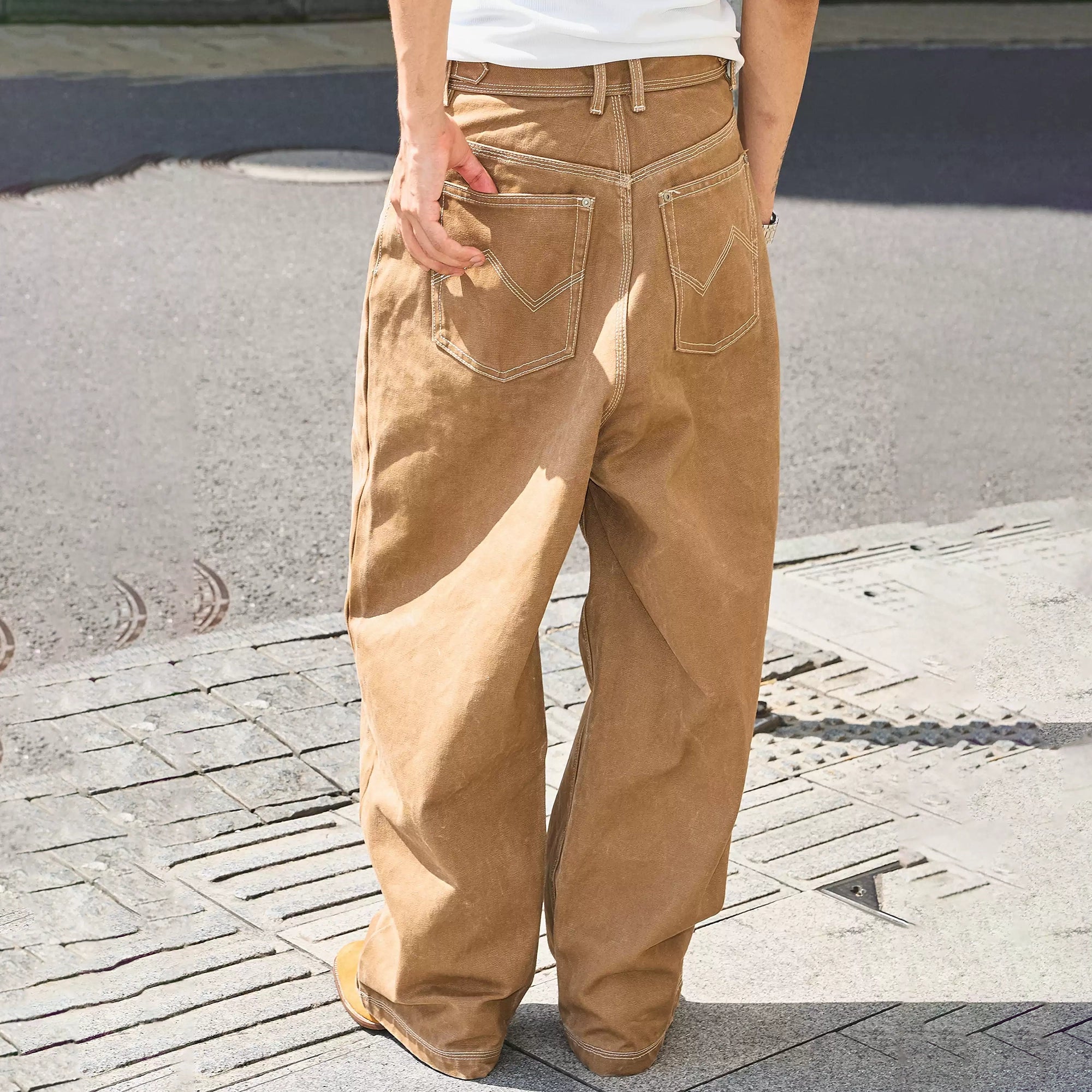 STEEPC Washed Canvas Utility Baggy Pants