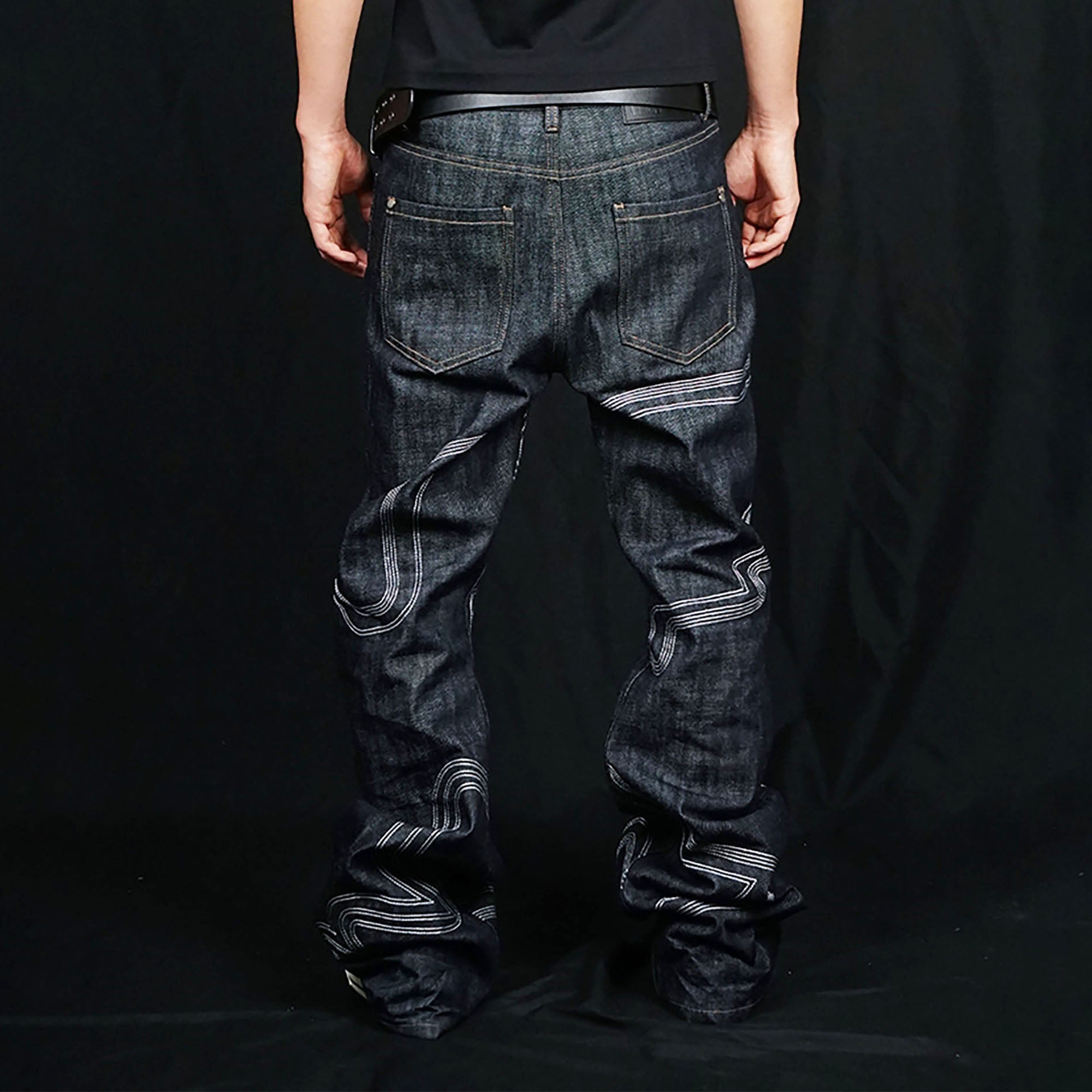 VINKID Embroidered Dove Stitched Selvedge Jeans