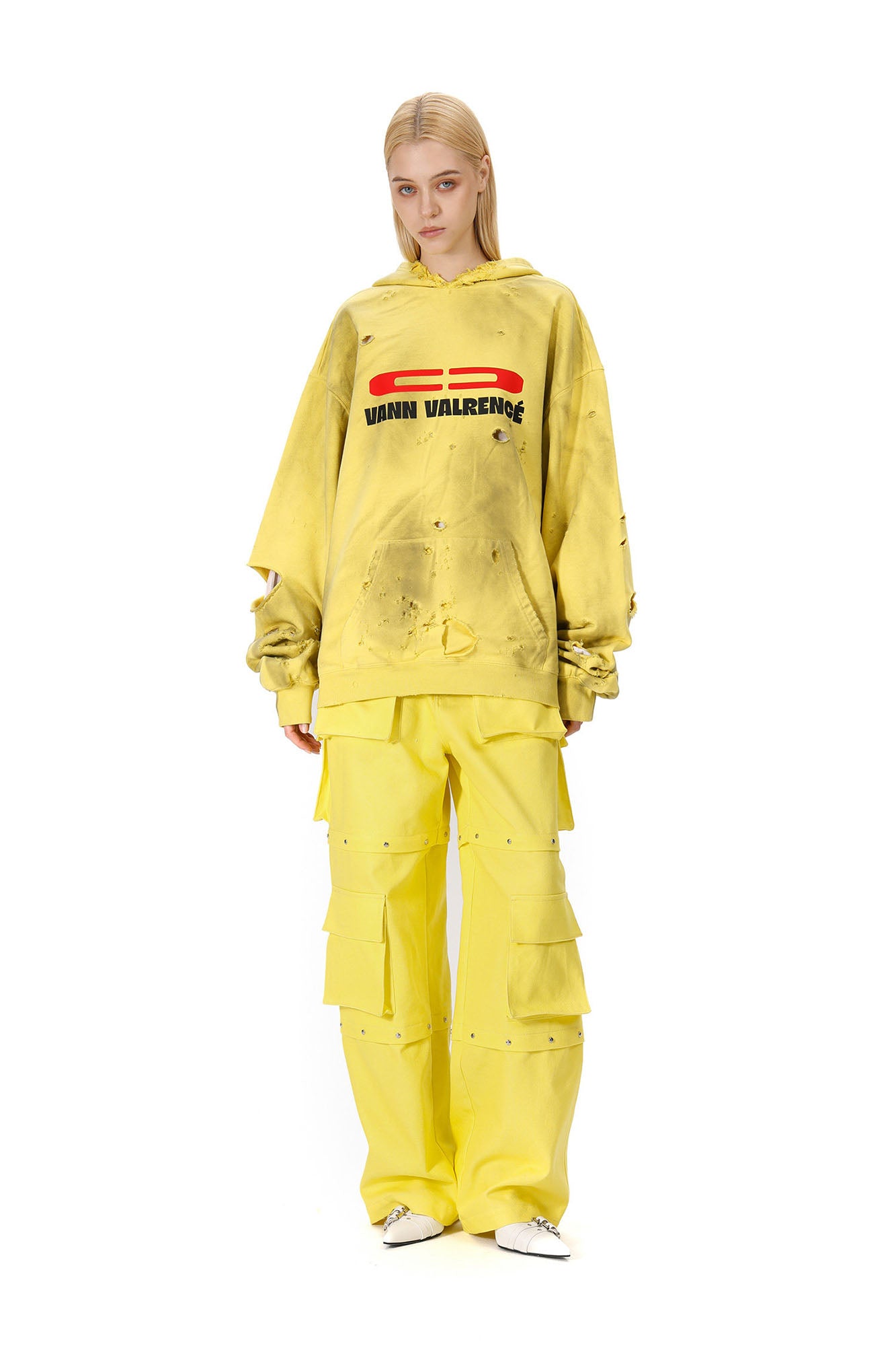 VANN VALRENCE Washed Reversible Distressed Hoodie, premium urban and streetwear designers apparel on PROJECTISR.com, VANN VALRENCE