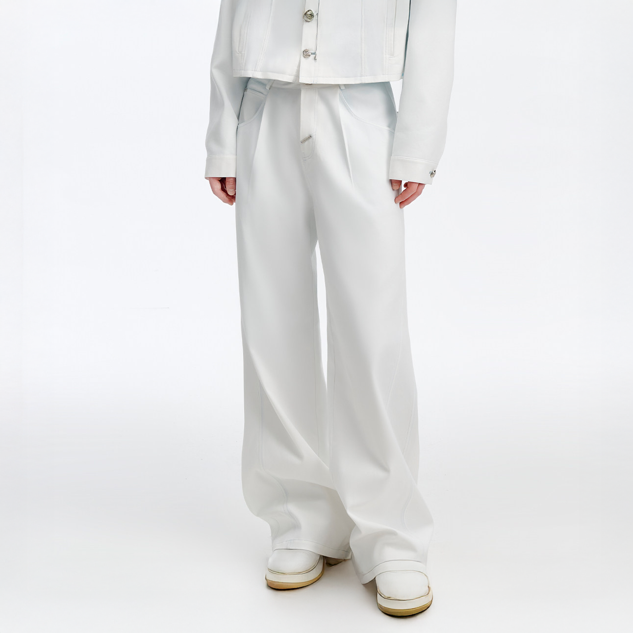 TIWILLTANG Retro Stitched Paneled Oversized Pants