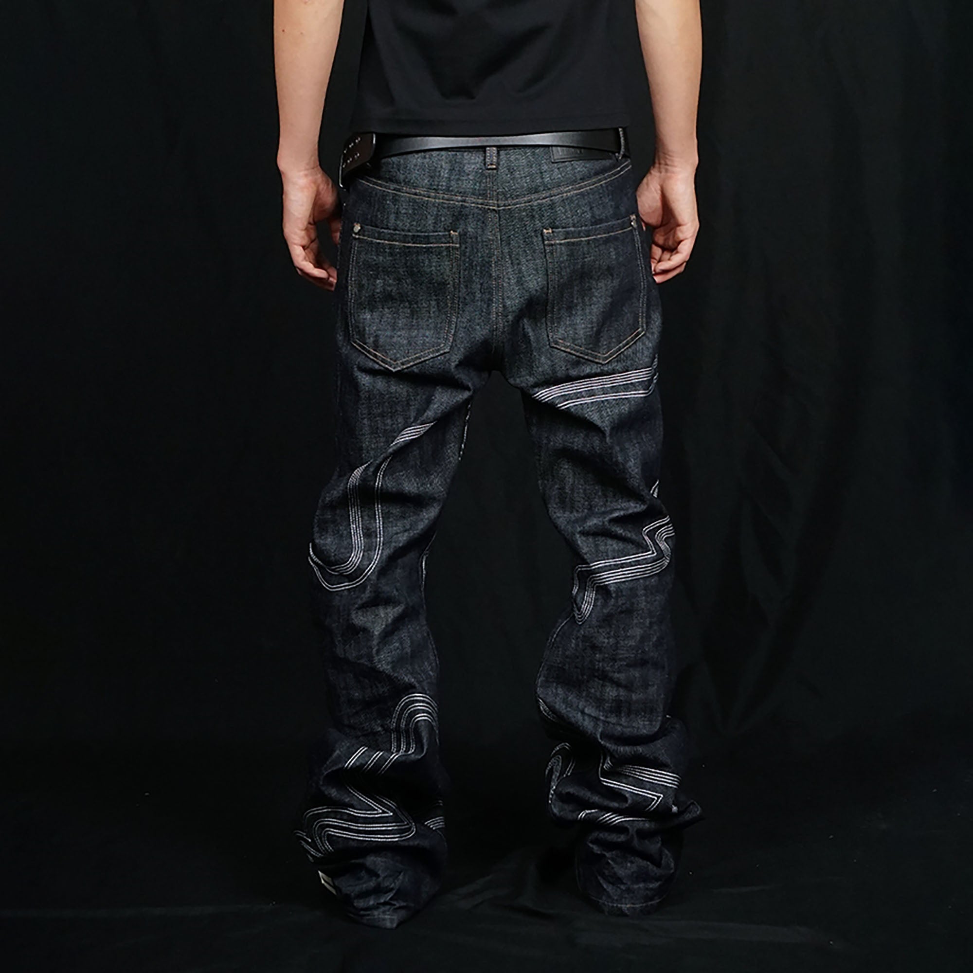 VINKID Embroidered Dove Stitched Selvedge Jeans, premium urban and streetwear designers apparel on PROJECTISR.com, VINKID