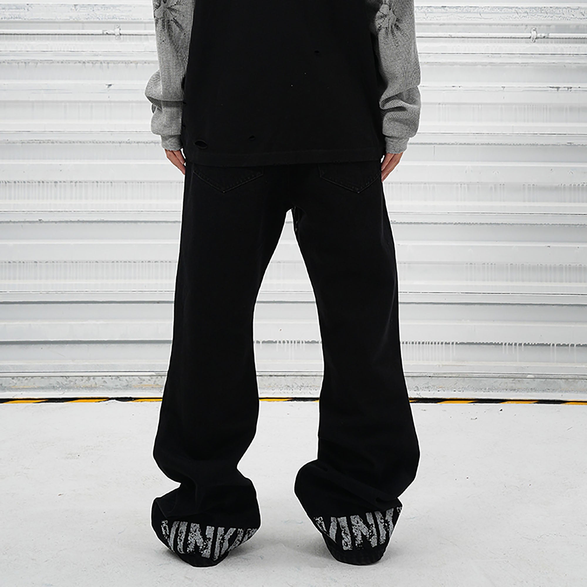 VINKID Flock of Doves Graphic Jeans, premium urban and streetwear designers apparel on PROJECTISR.com, VINKID