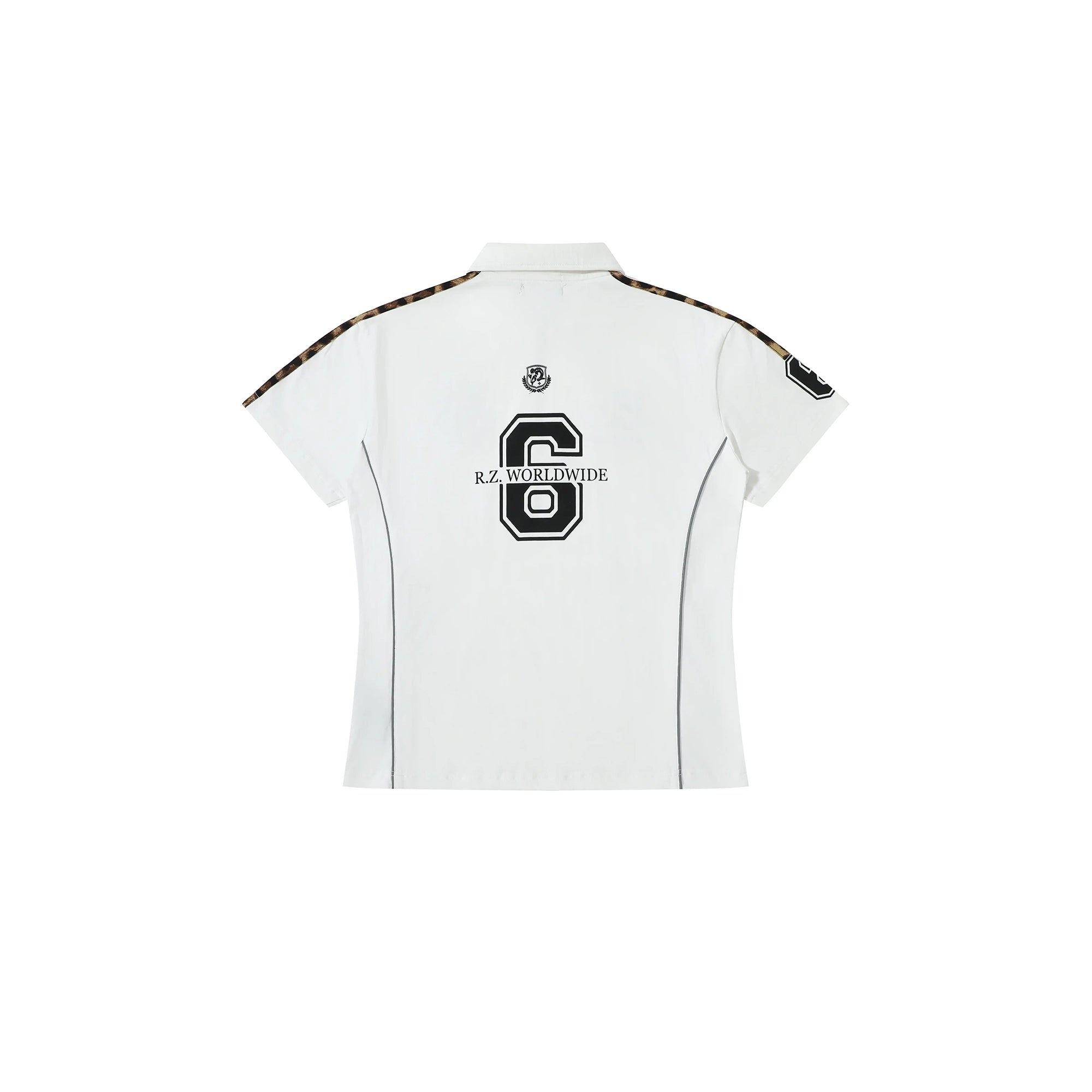 REGEN ZONE Leopard Stripe Reflective Polo T-Shirt