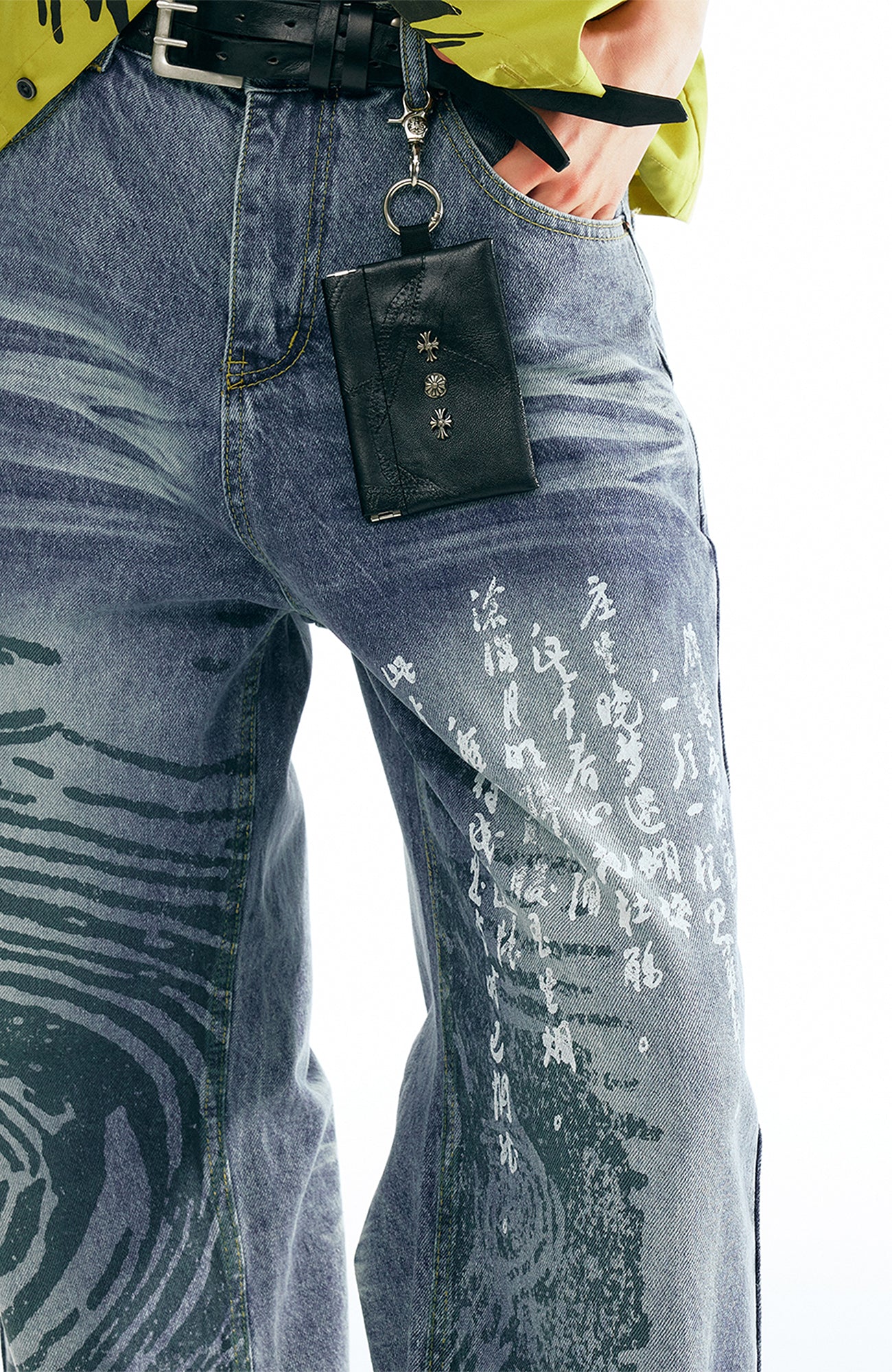 1997 POSTOFFICE Poetry Graphic Straight-Leg Jeans, premium urban and streetwear designers apparel on PROJECTISR.com, 1997 POSTOFFICE