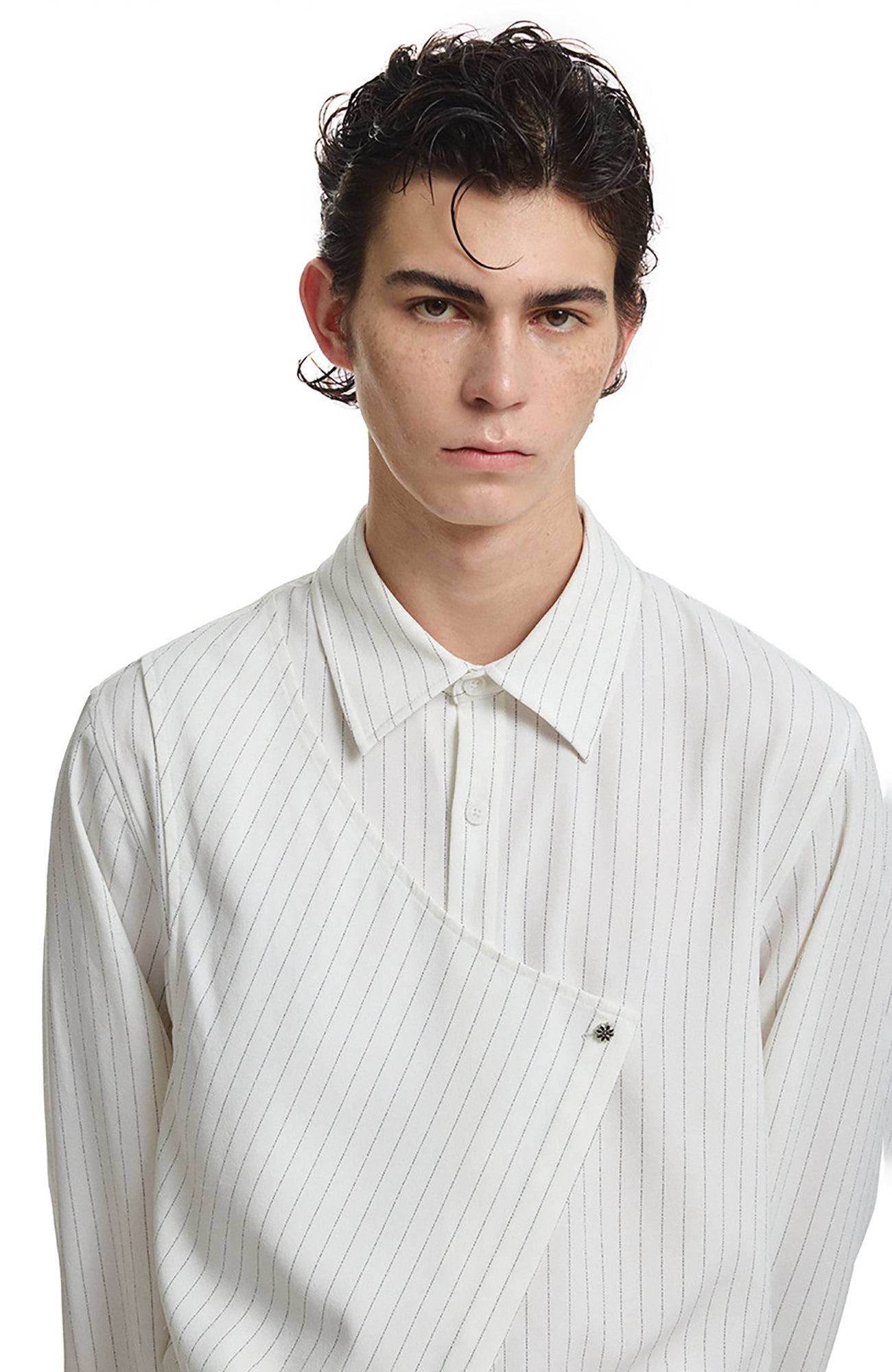 KREATE Asymmetric Layered Stripe Shirt