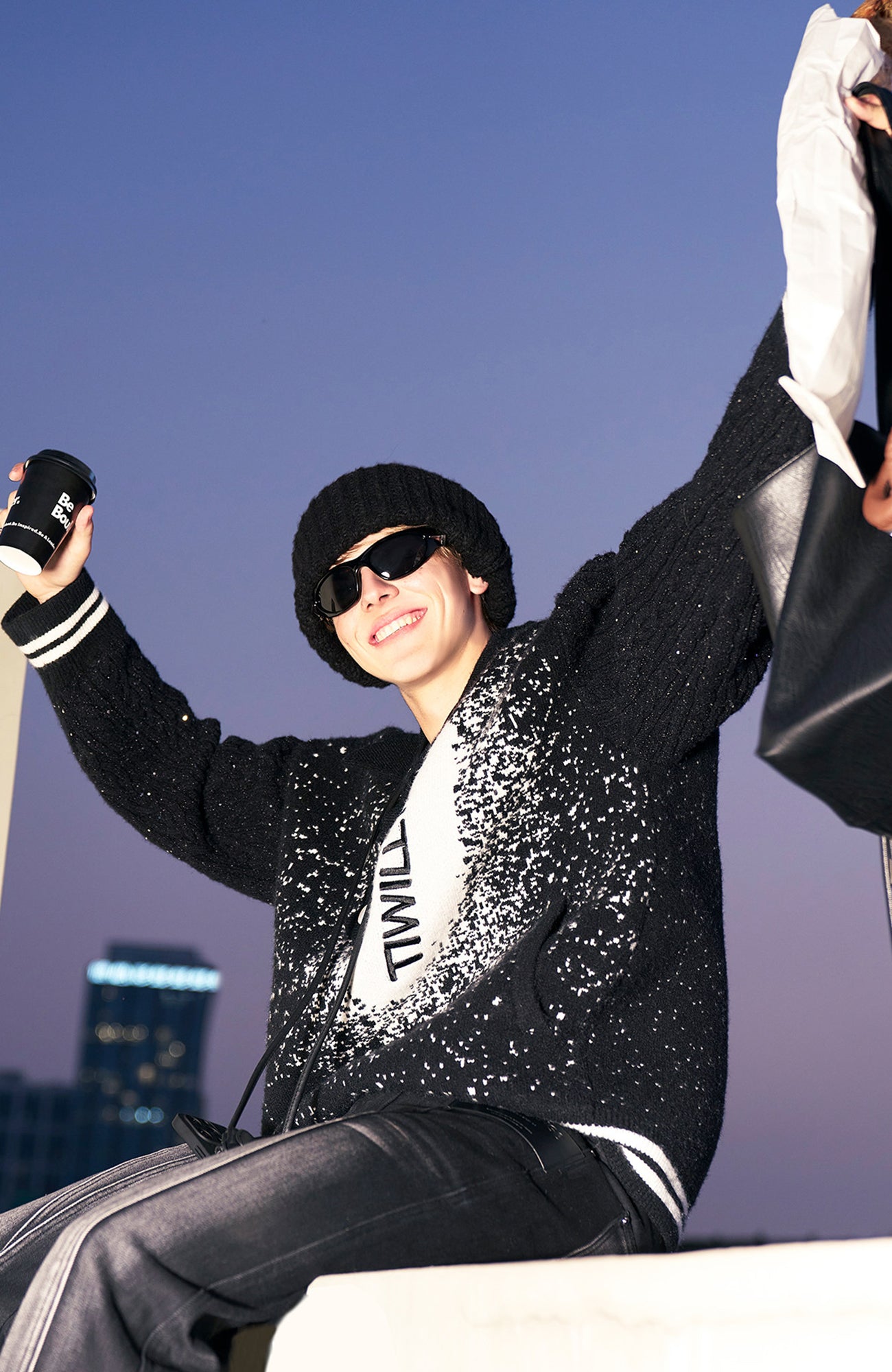 TIWILLTANG Asym Collar Embroidered LOGO Sweater, premium urban and streetwear designers apparel on PROJECTISR.com, TIWILLTANG