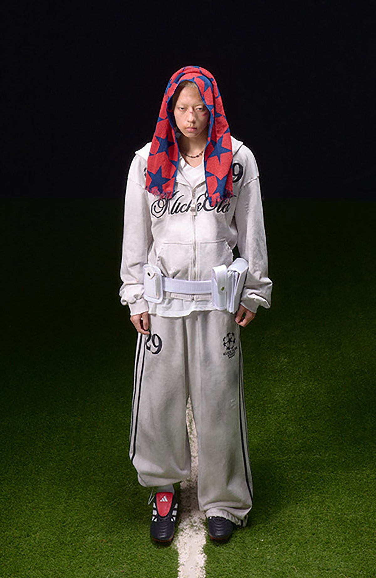 KLICK CLAK Paint-Splattered Embroidered Zip-Up Hoodie