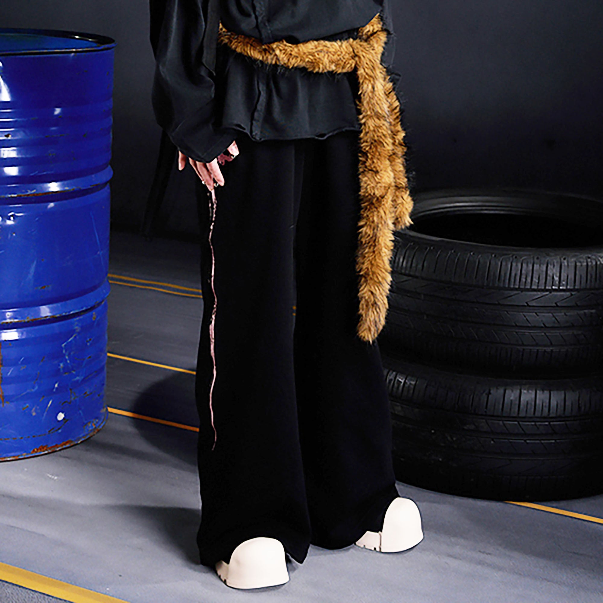 RECOVER ZONE Embroidered Sword Studded Wide-Leg Sweatpants, premium urban and streetwear designers apparel on PROJECTISR.com, RECOVER ZONE