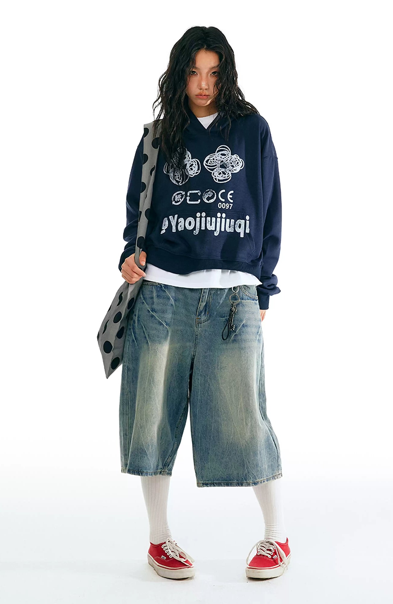 1997 POSTOFFICE Washed Wide-Leg Denim Shorts, premium urban and streetwear designers apparel on PROJECTISR.com, 1997 POSTOFFICE