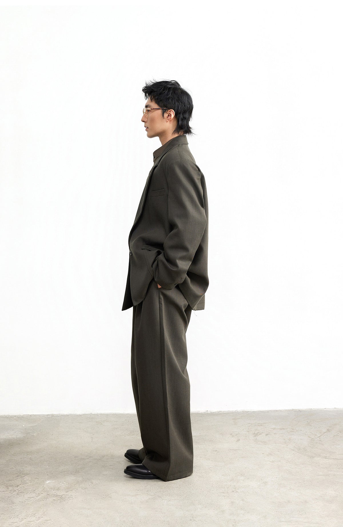 SAMMOKONPA Retro Double-Pleat Wide-Leg Trousers