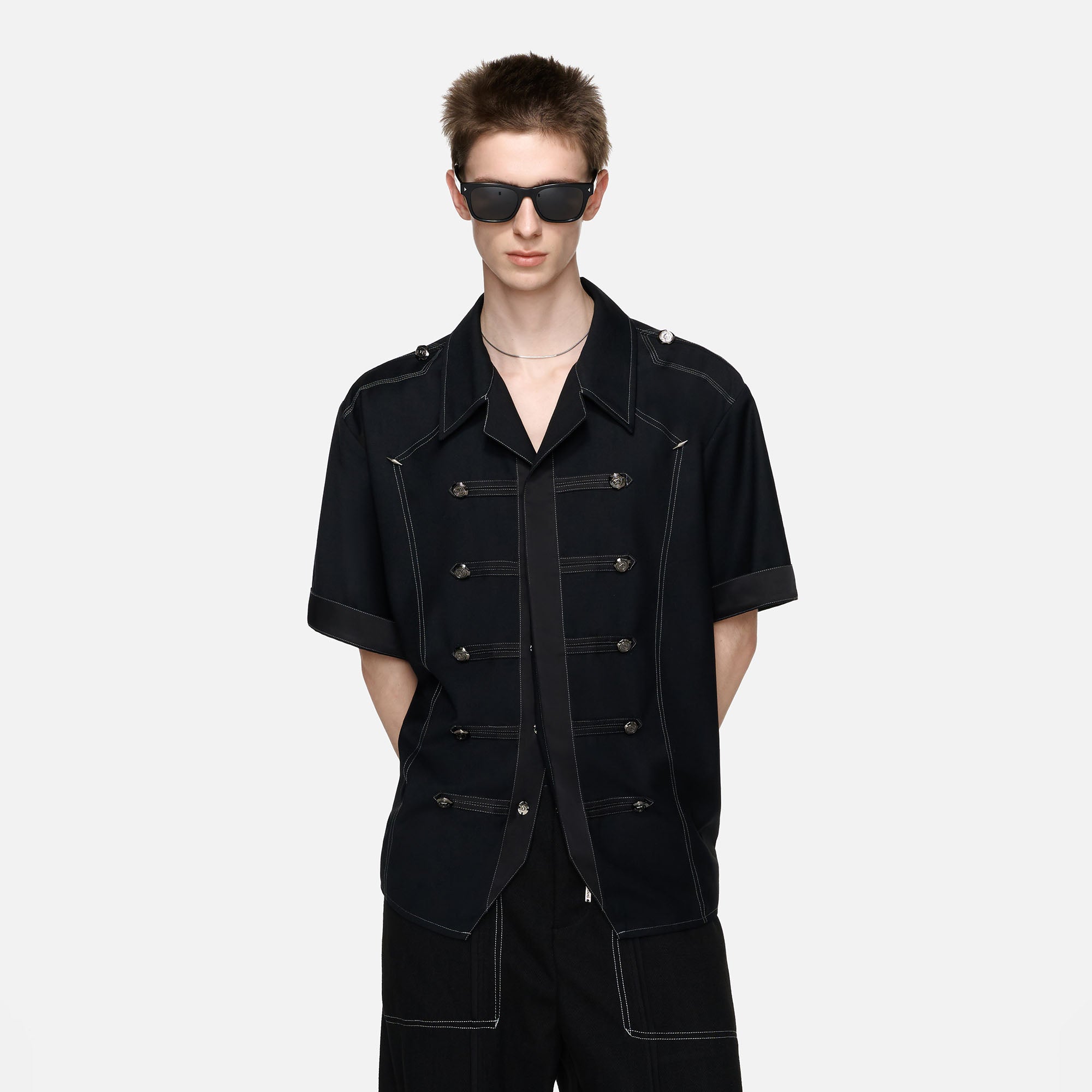 TIWILLTANG Napoleon Cuban Half Shirt, premium urban and streetwear designers apparel on PROJECTISR.com, TIWILLTANG