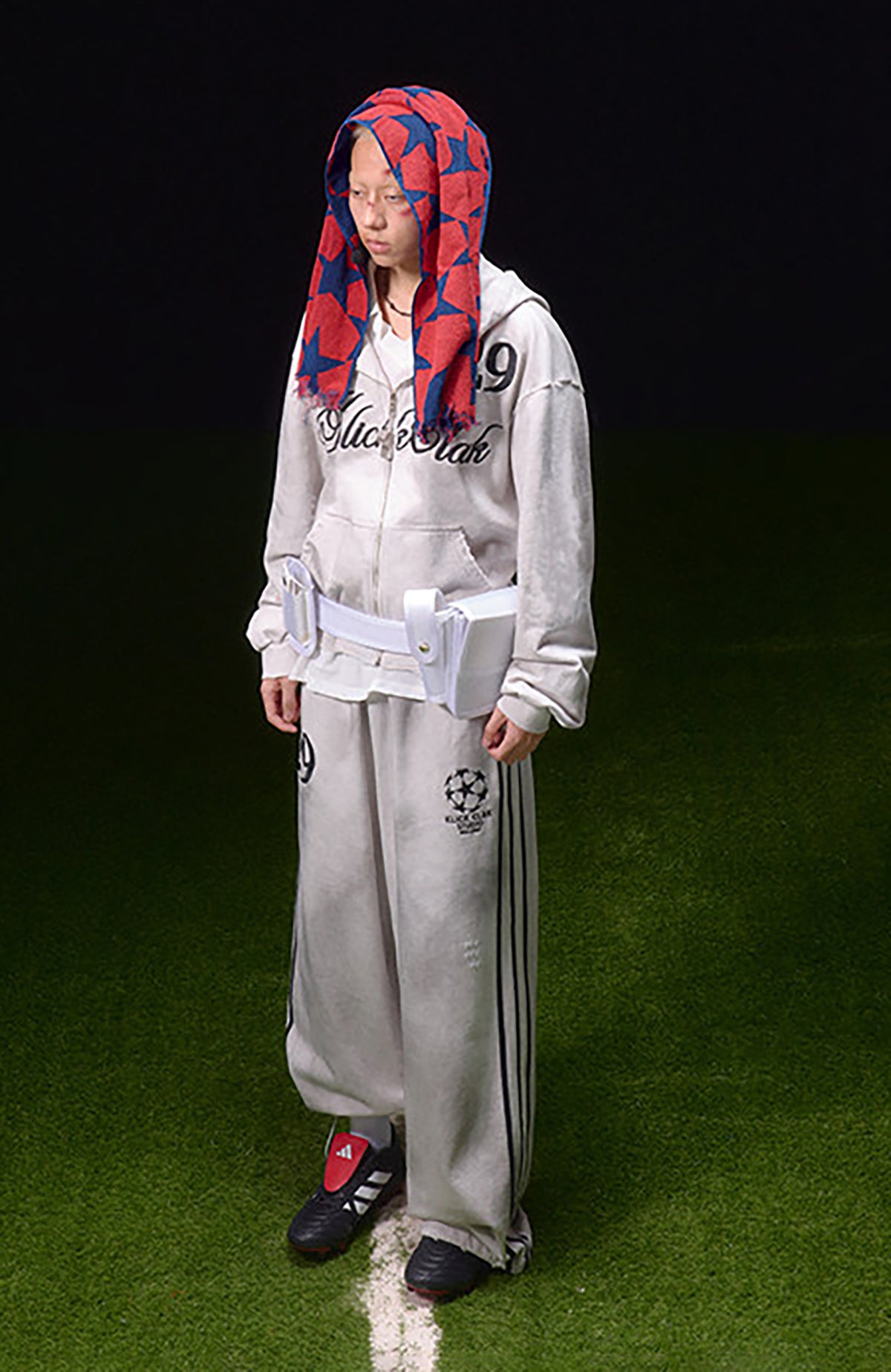 KLICK CLAK Paint-Splattered Embroidered Zip-Up Hoodie