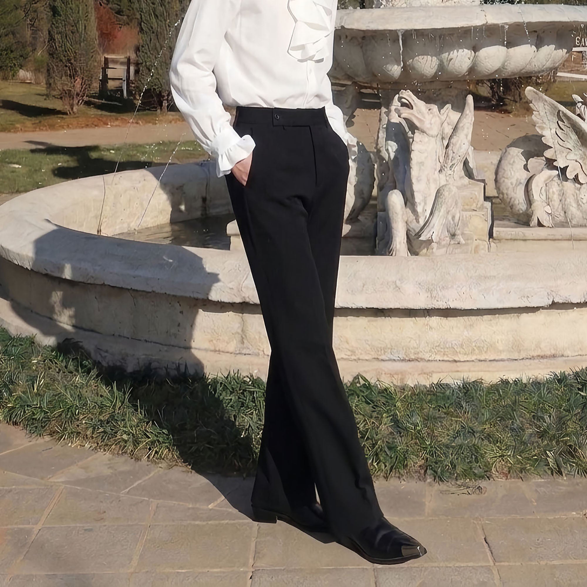 SHANG JIE Slim Straight Suit Pants