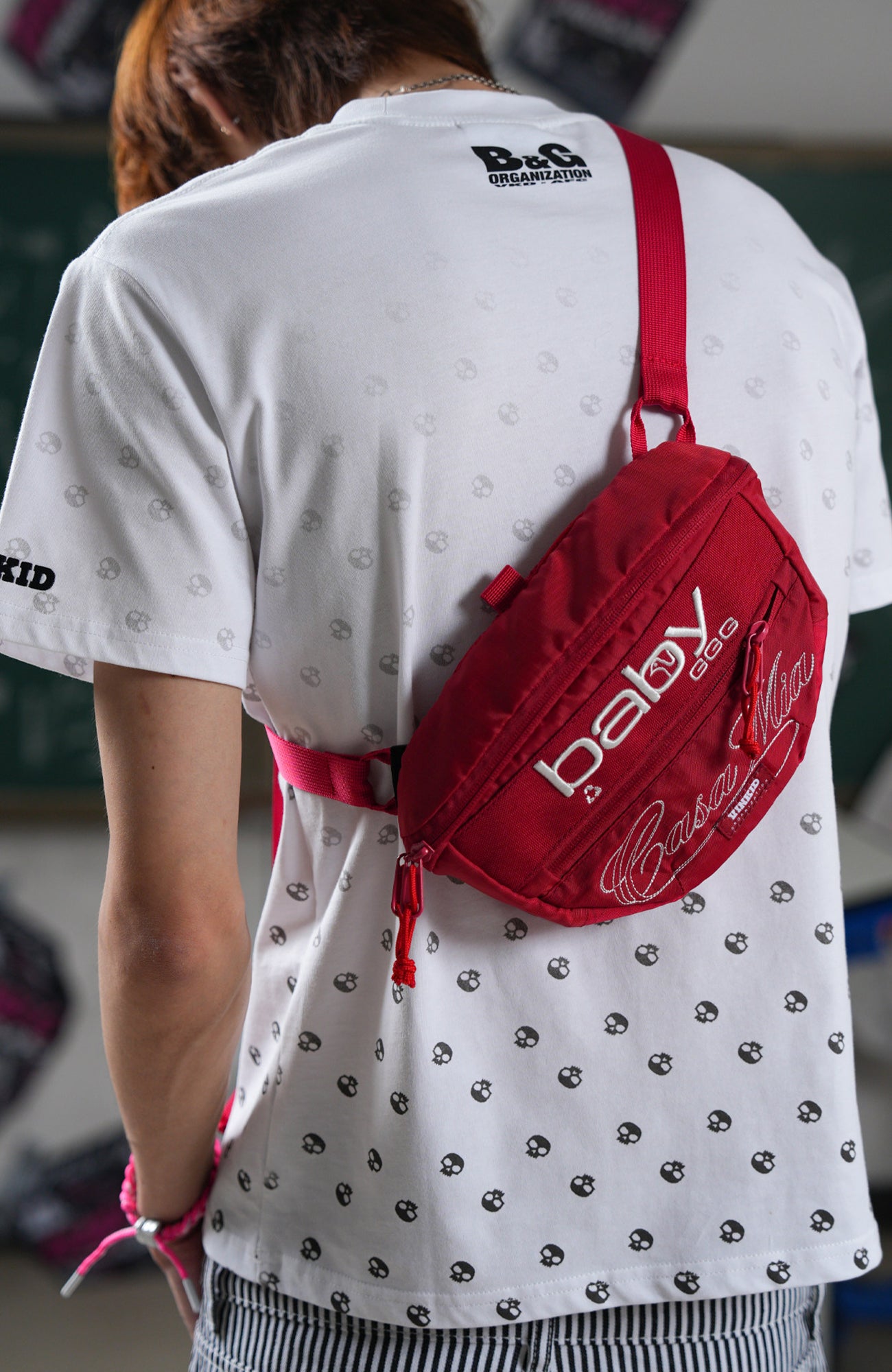 VINKID Script LOGO Waist Bag