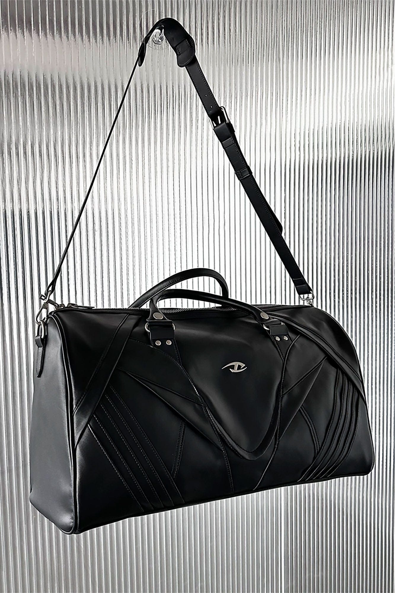 CATSSTAC Paneled Faux Leather Weekender Bag, premium urban and streetwear designers apparel on PROJECTISR.com, CATSSTAC