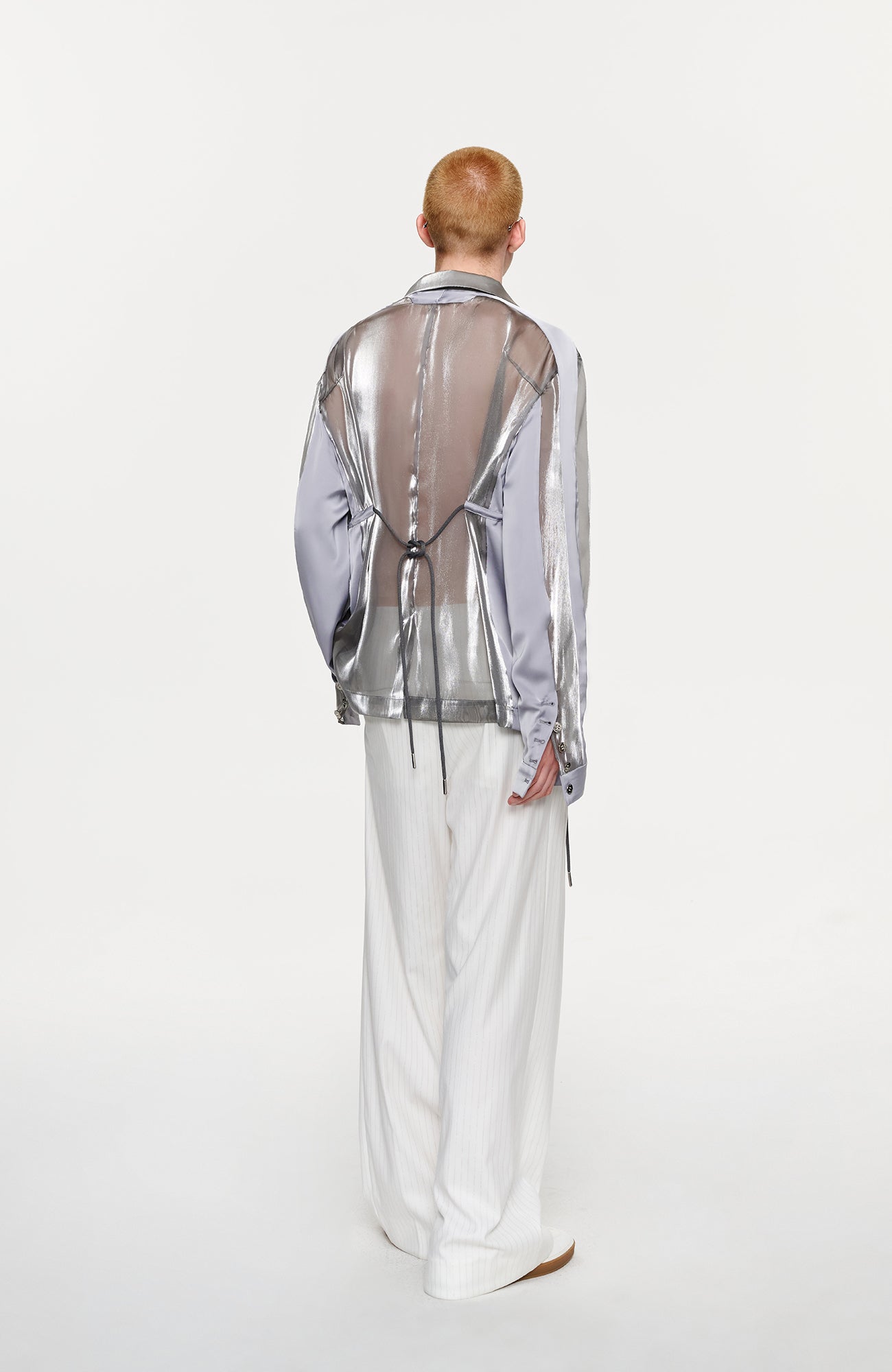 TIWILLTANG Drawstring Lustrous Paneled Blazer