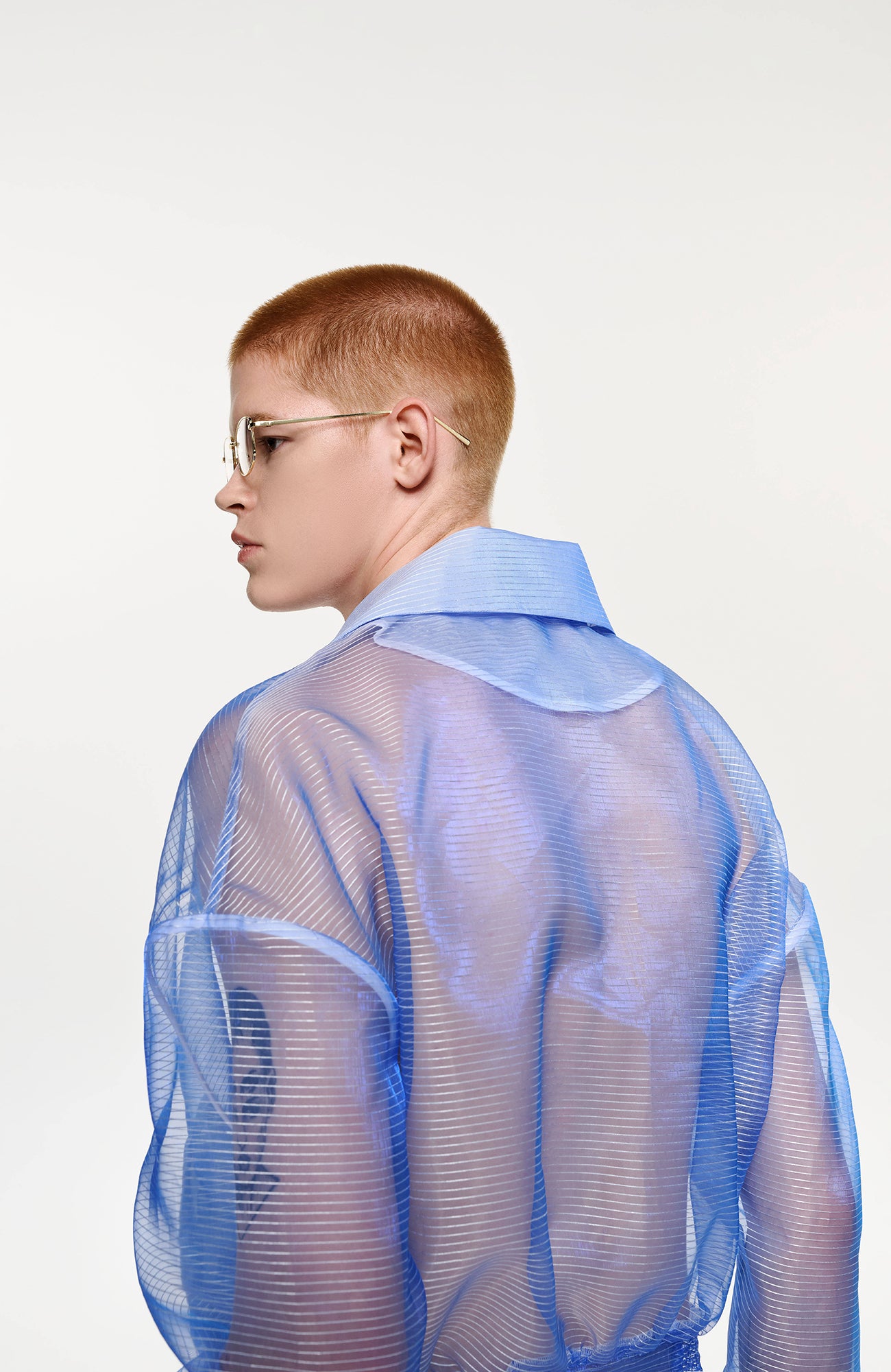 TIWILLTANG Sheer Zip-Up Cropped Jacket
