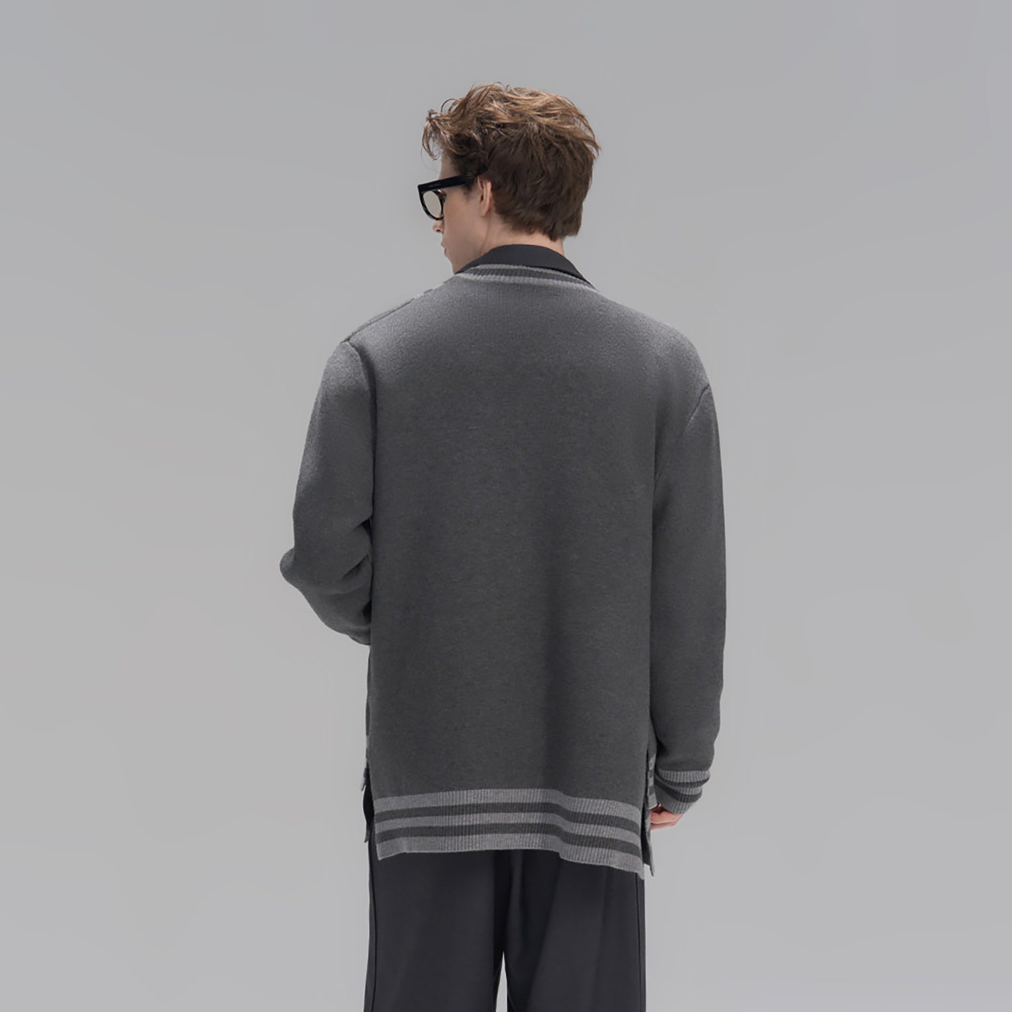 TIWILLTANG Layered Placket Knit Cardigan