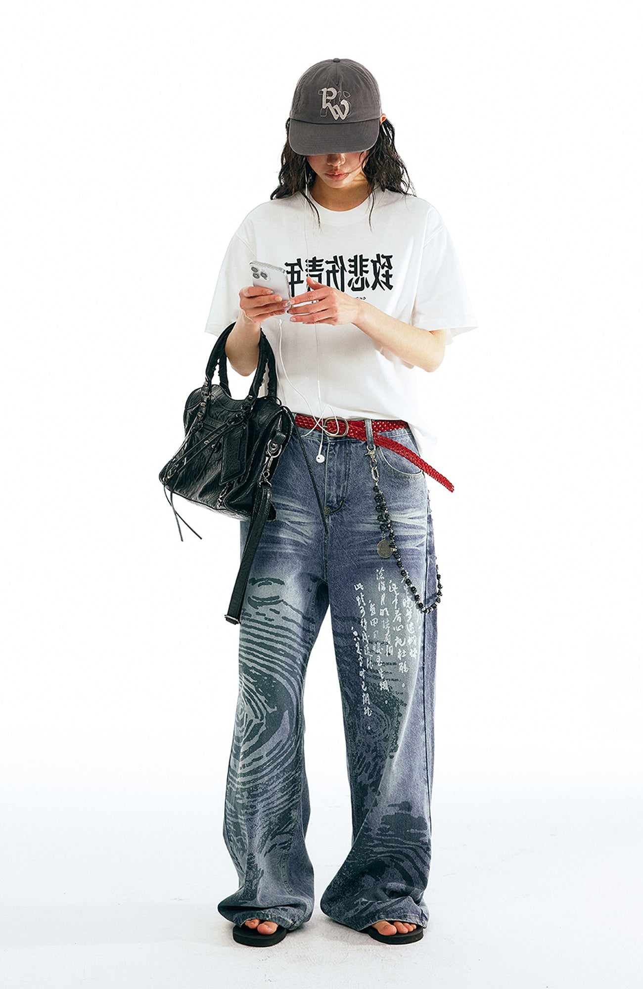 1997 POSTOFFICE Poetry Graphic Straight-Leg Jeans, premium urban and streetwear designers apparel on PROJECTISR.com, 1997 POSTOFFICE