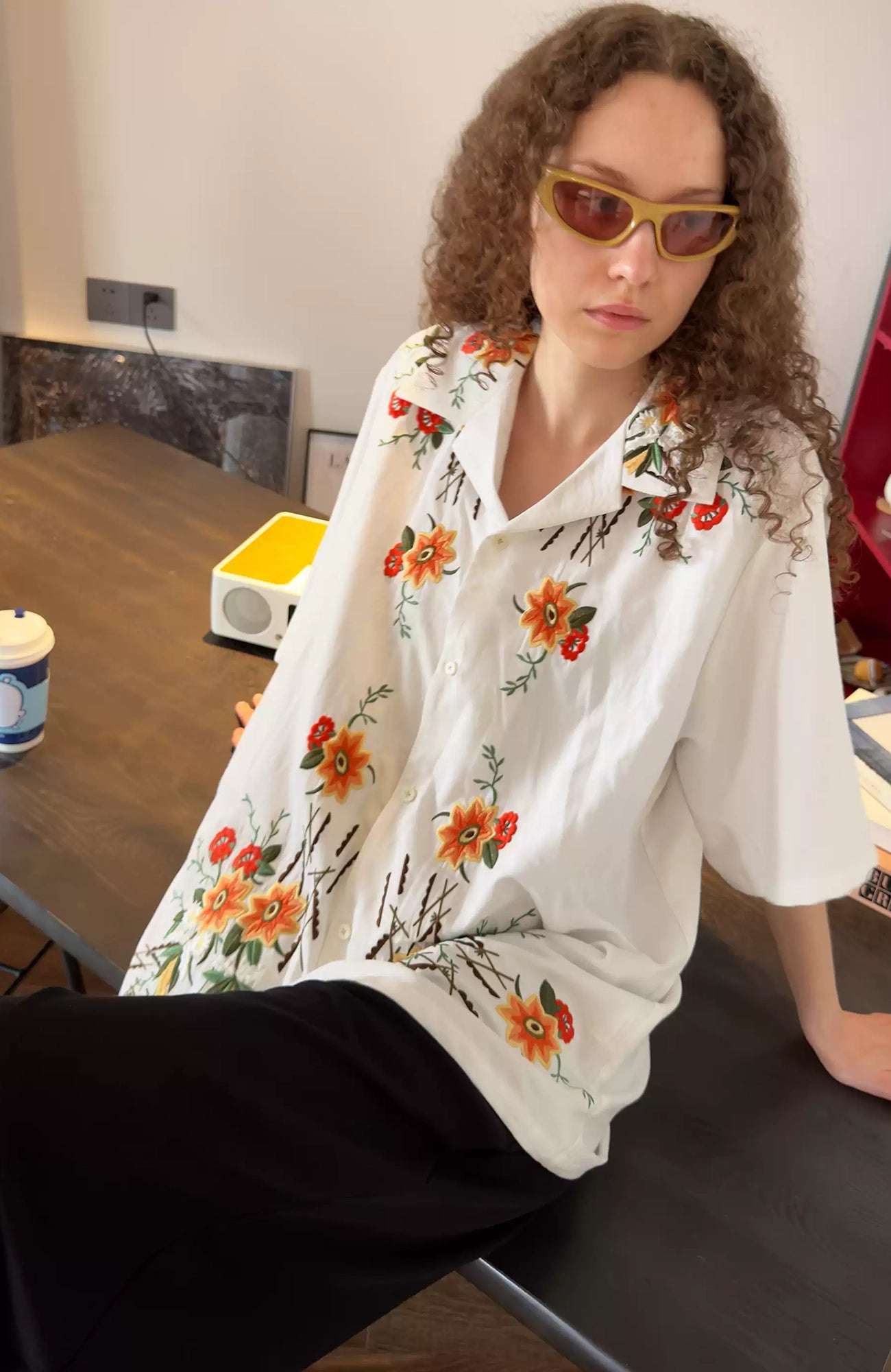 MIICHOUS Botanical Embroidered Half Shirt, premium urban and streetwear designers apparel on PROJECTISR.com, MIICHOUS