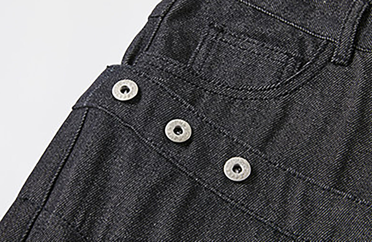 KREATE Double-Waistband Raw Denim Straight-Leg Jeans